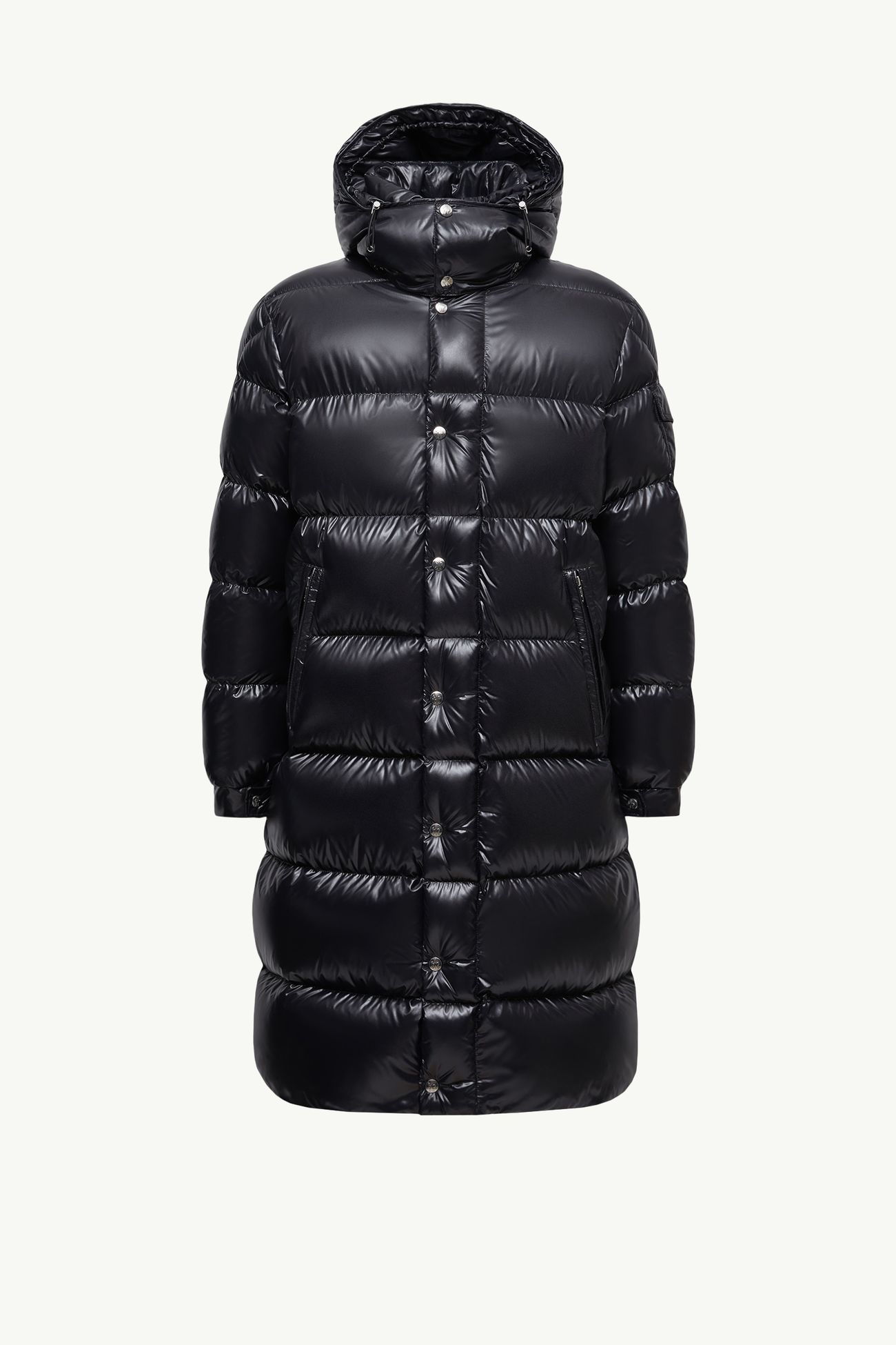 Hanoverian 후드 스퀘어 퀼팅 롱 다운 재킷 남성 메탈릭 블랙 Moncler 2