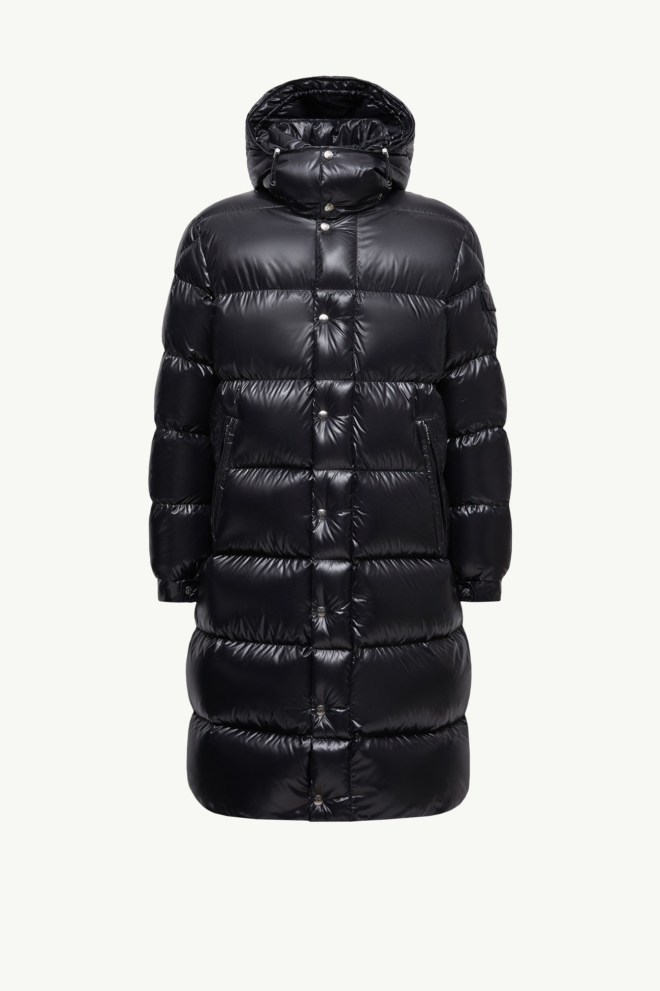 Hanoverian 후드 스퀘어 퀼팅 롱 다운 재킷 남성 메탈릭 블랙 Moncler 2