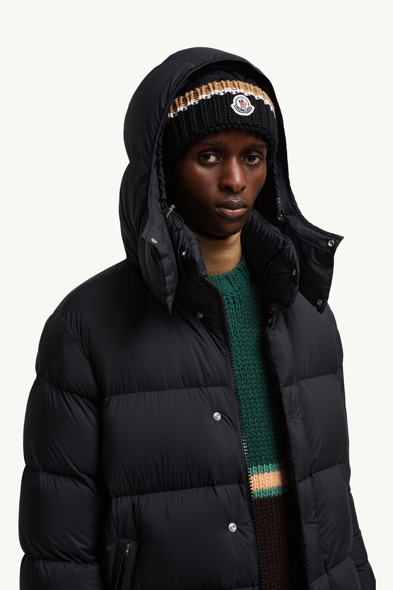 Doudoune longue Hanoverian à capuche Hommes Noir Moncler 1