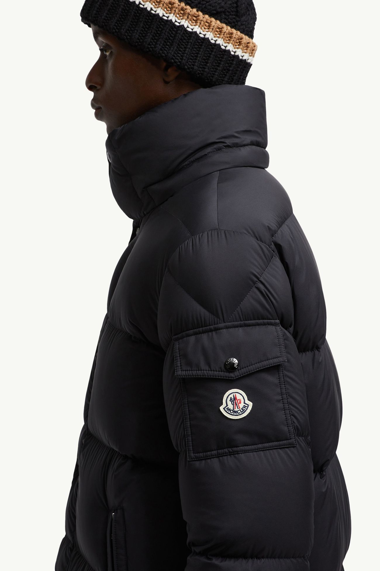 Hanoverian lange Daunenjacke mit Kapuze Herren Schwarz Moncler 6