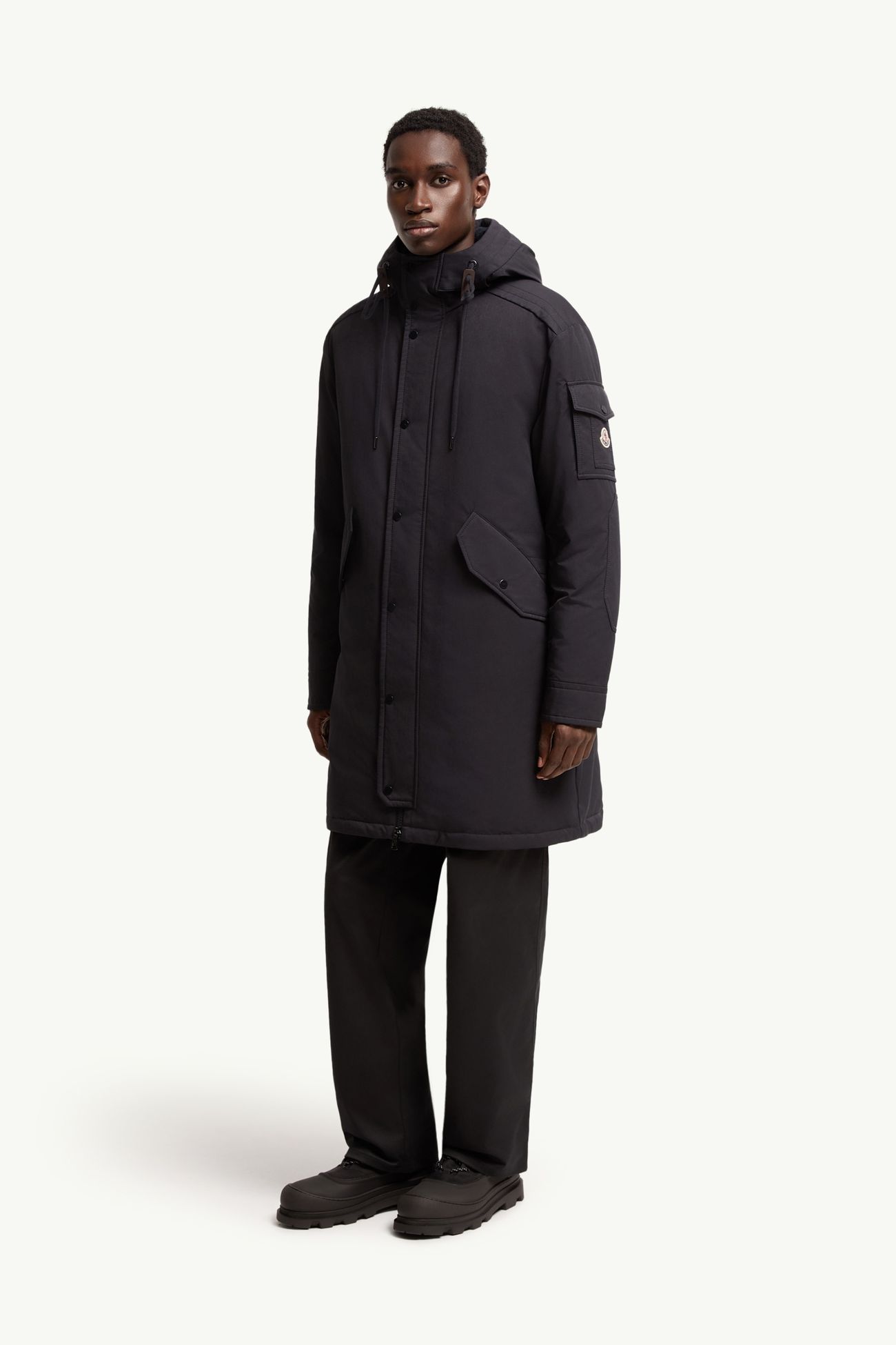 Nahan Hooded Long Down Parka Men Dark Blue Moncler 3