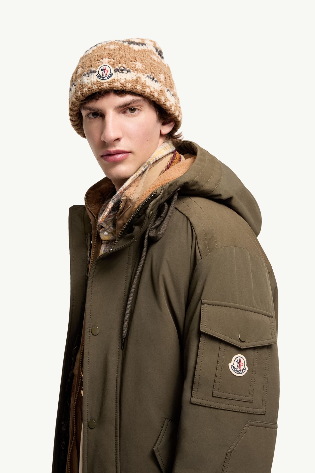 Parka matelassée longue à capuche Nahan Hommes Vert Olive Moncler 1