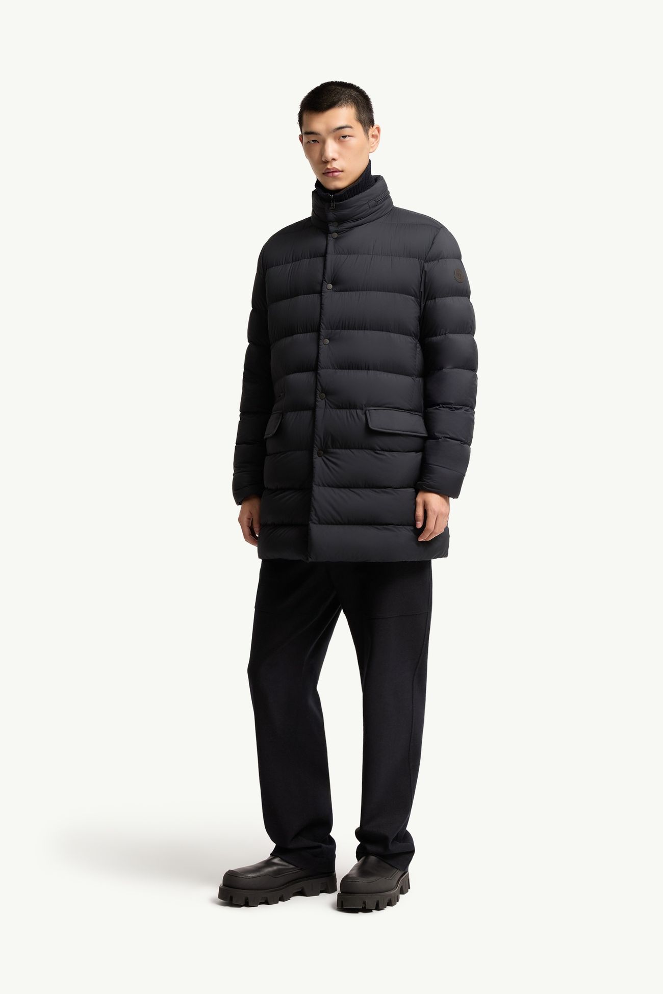 Lencoise連帽長身羽絨外套 男士 深藍色 Moncler 3