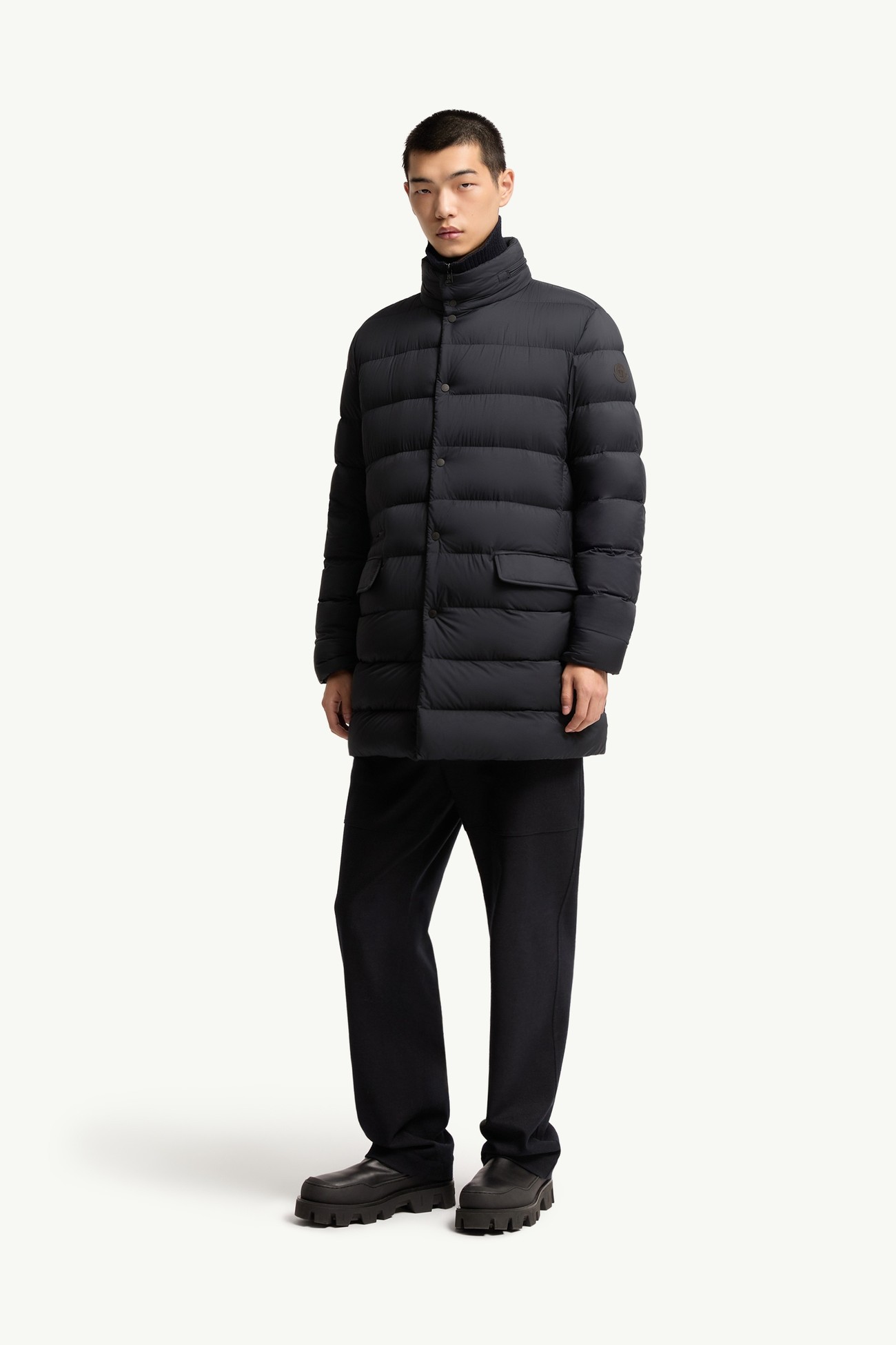 Lencoise連帽長身羽絨外套 男士 深藍色 Moncler 3