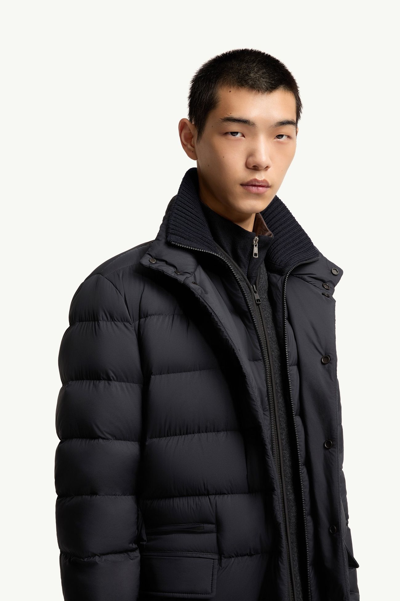 Lencoise lange Daunenjacke mit Kapuze Herren Dunkelblau Moncler 5