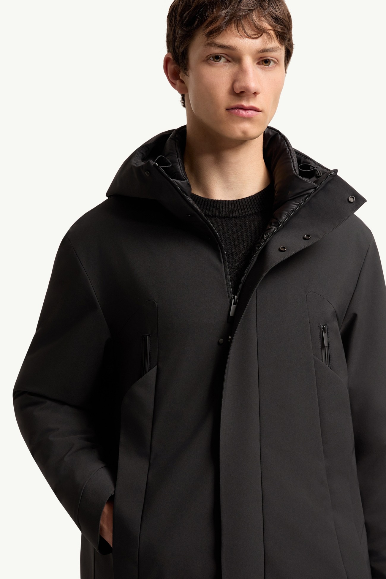 Vexin長身派克大衣 男士 黑色 Moncler 5