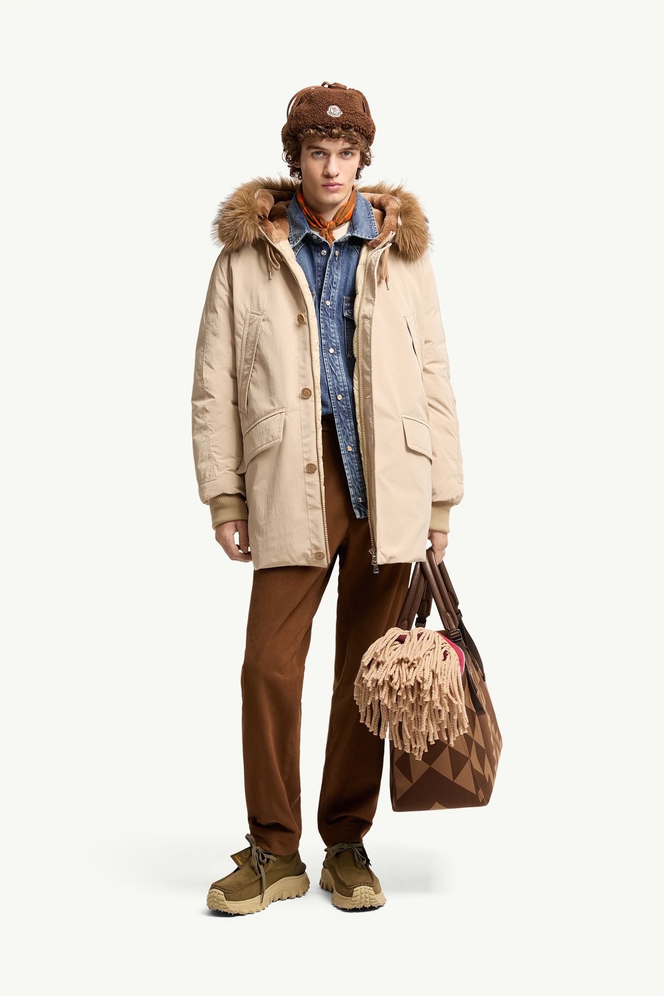 Brevanth連帽羽絨派克大衣 男士 米色 Moncler 0