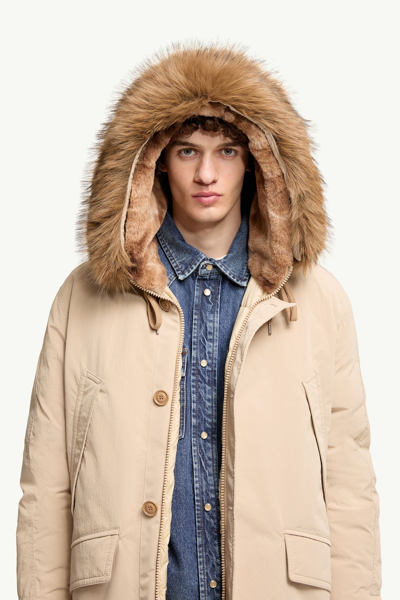 Parka plumífero con capucha Brevanth Hombre Beige Moncler 6