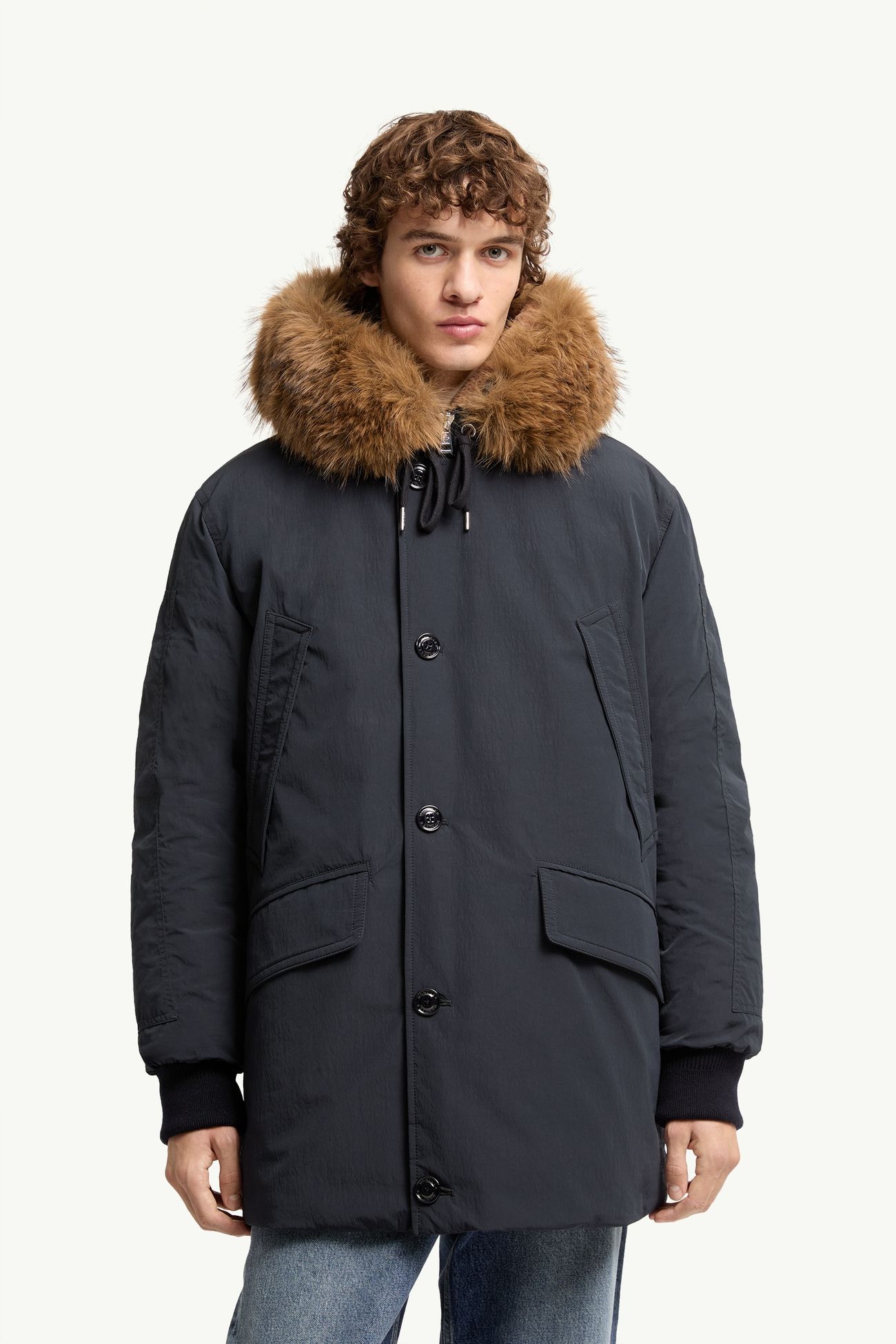 Brevanth連帽羽絨派克大衣 男士 深藍色 Moncler 3