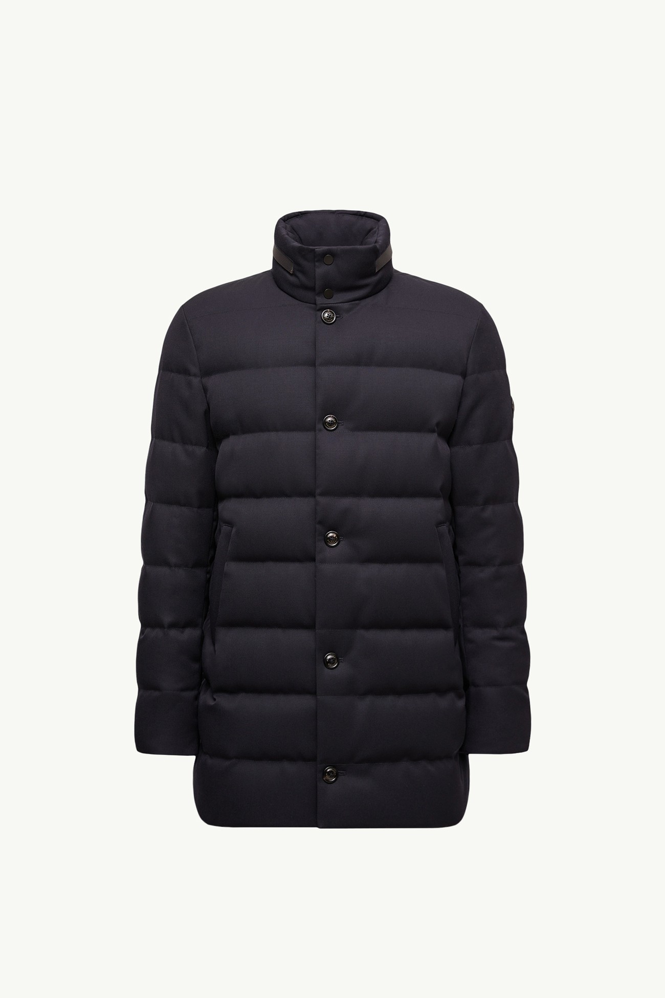 Vallonpierre Hooded Wool Long Down Jacket Men Night Blue Moncler 2