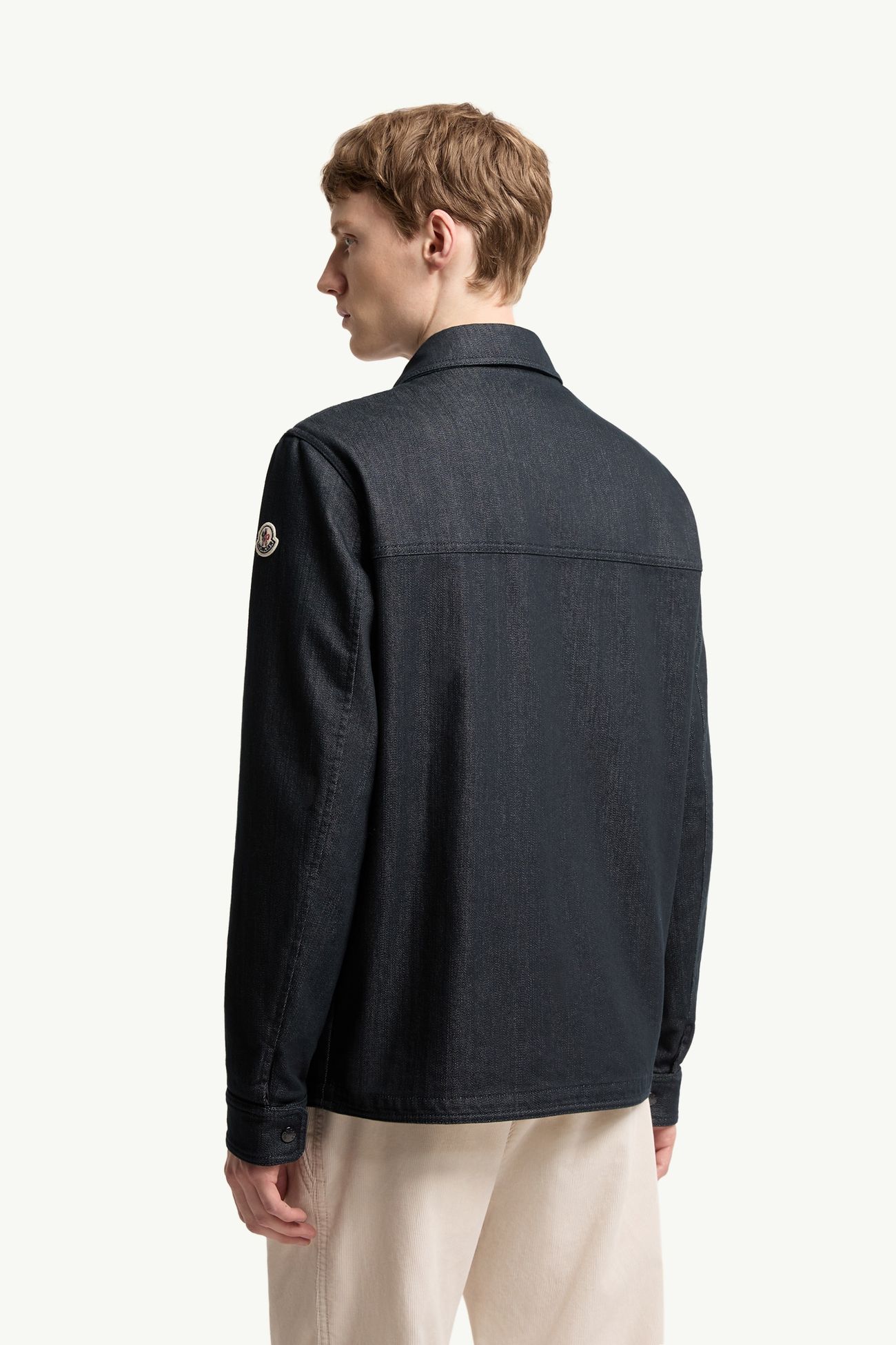 Haderu mittellange Denim-Hemdjacke Herren Navyblau Moncler 4