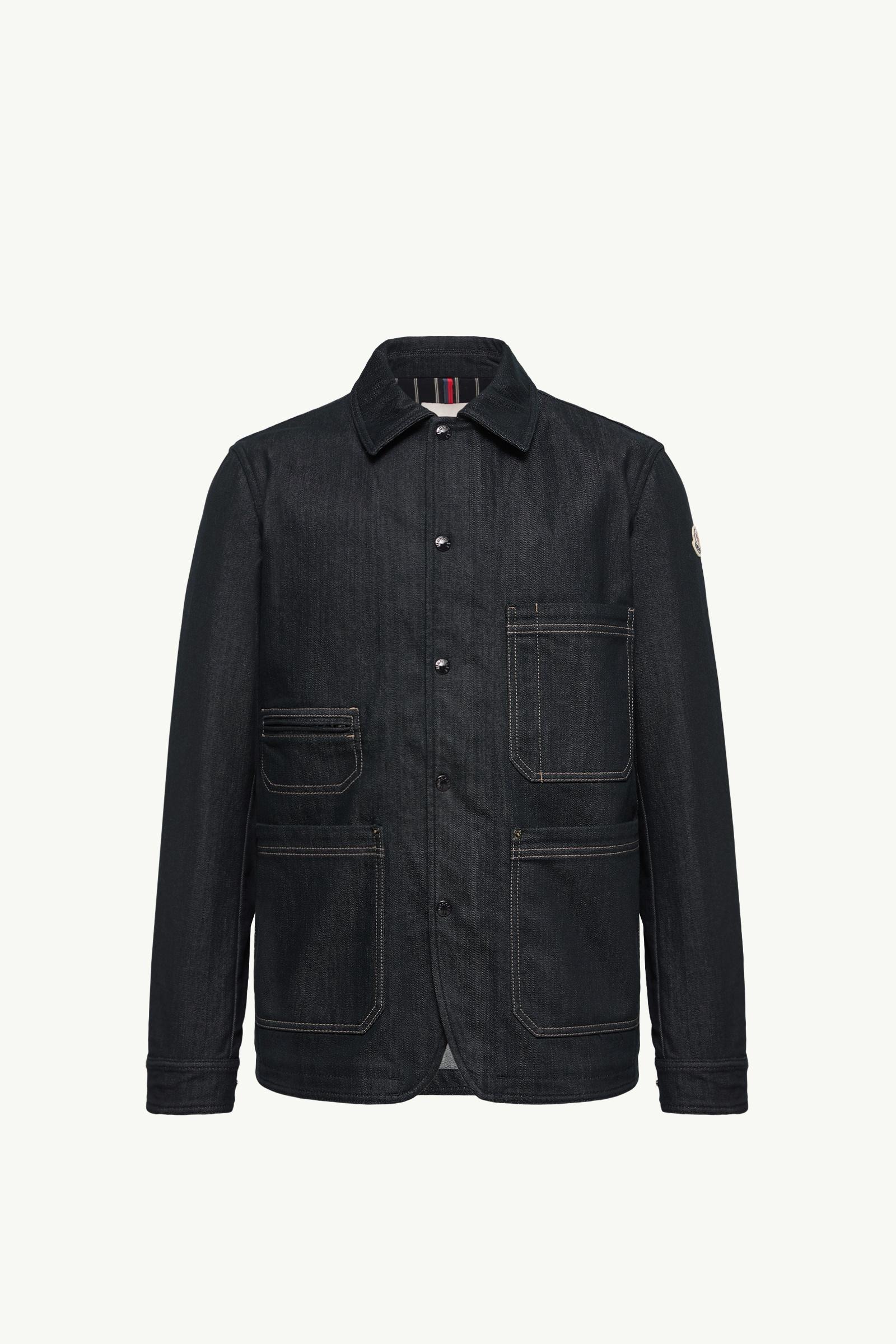 Haderu mittellange Denim-Hemdjacke Herren Navyblau Moncler, 1 of 0
