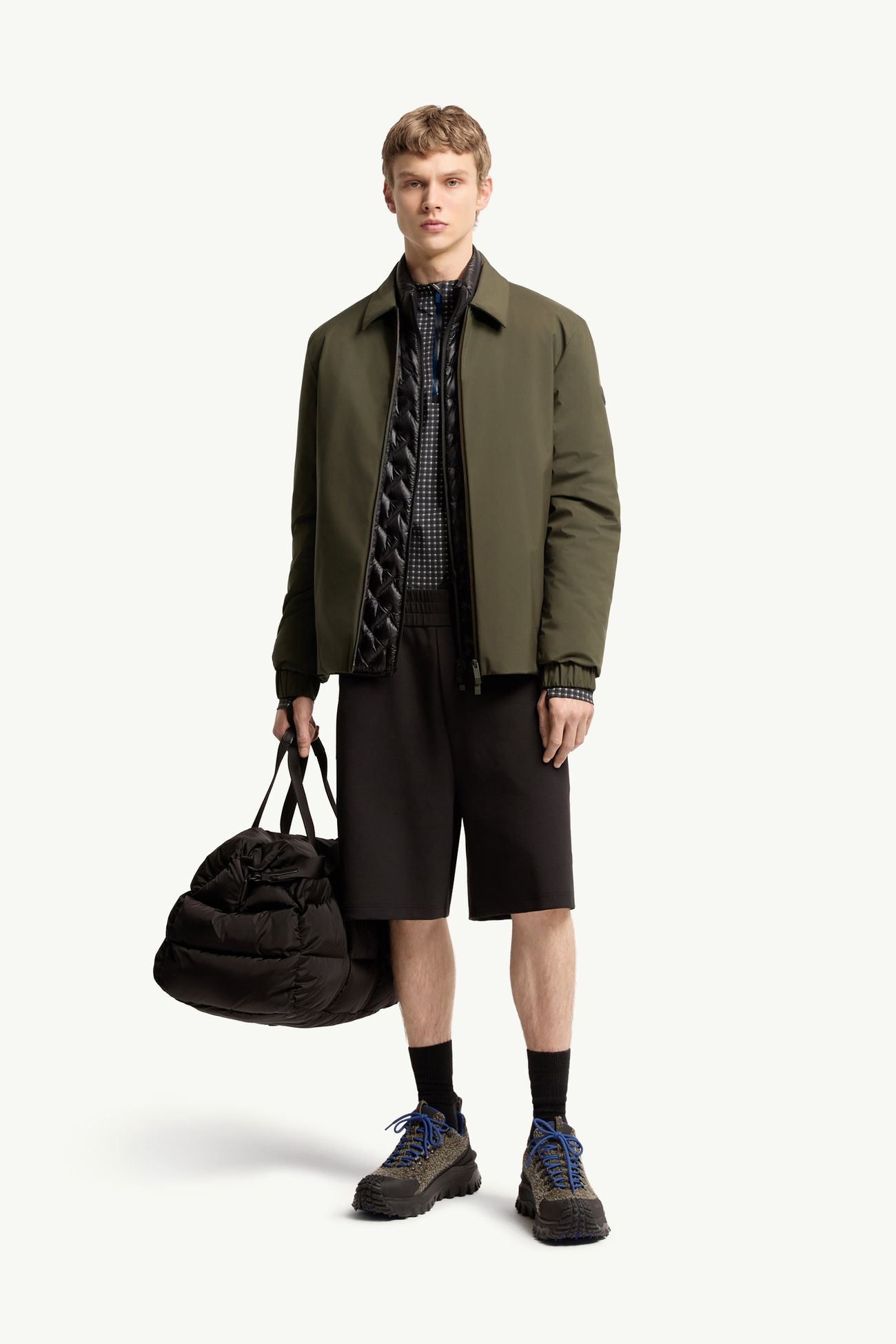 Doudoune-chemise Caramantran Hommes Vert Olive Moncler 0