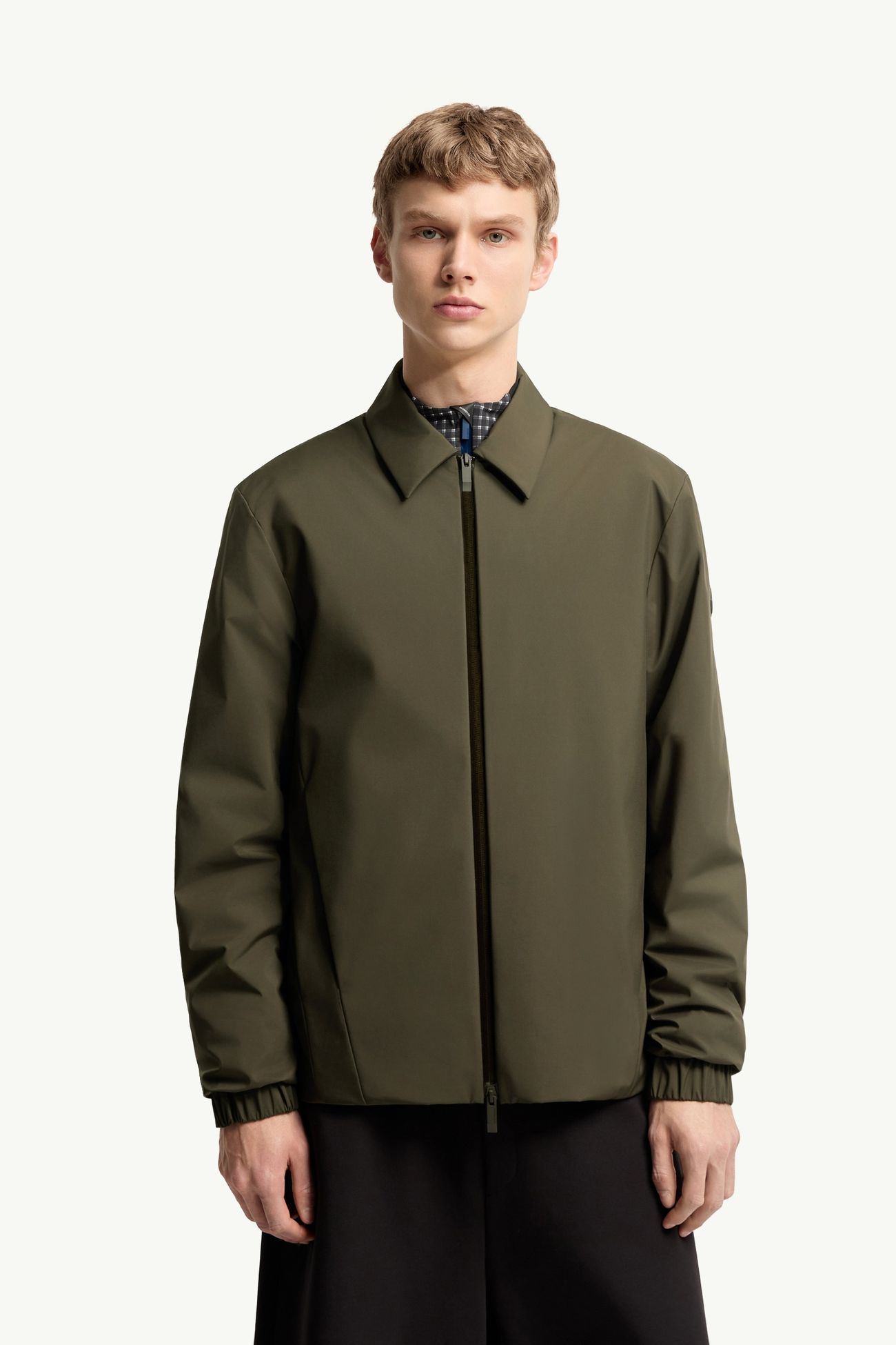 Caramantran Down Shirt Jacket Men Olive Green Moncler 3