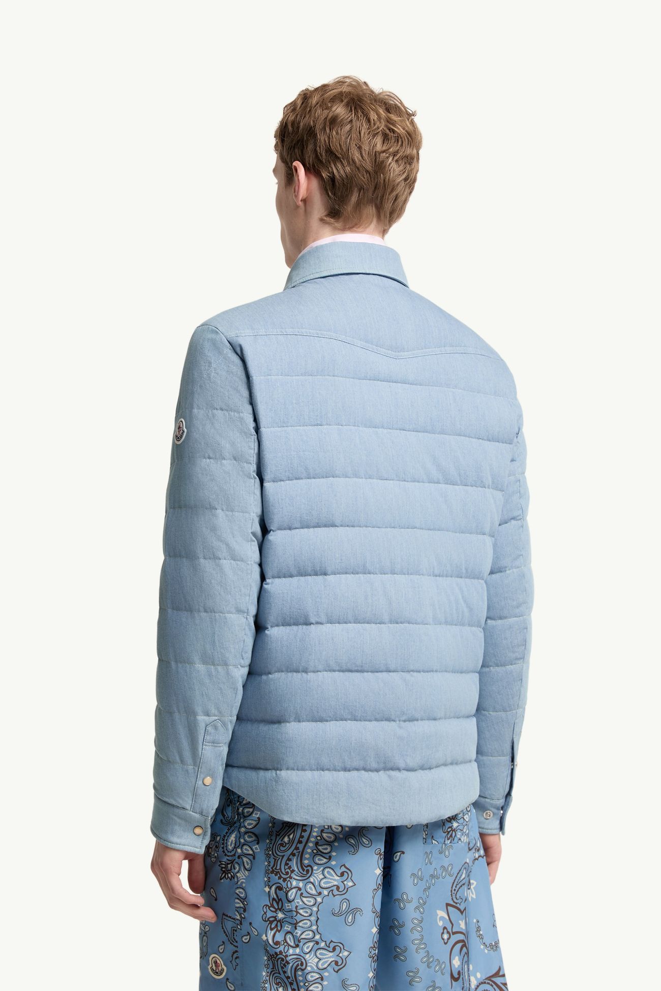 Tiriol 데님 다운 셔츠 재킷 남성 라이트 블루 Moncler 4