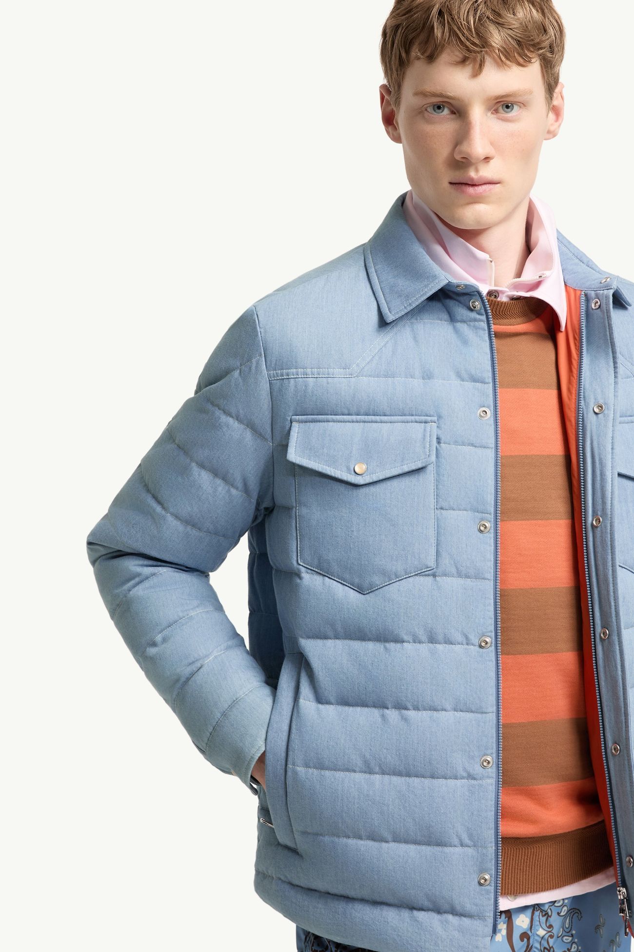 Tiriol ダウンシャツジャケット メンズ ライトブルー Moncler 5