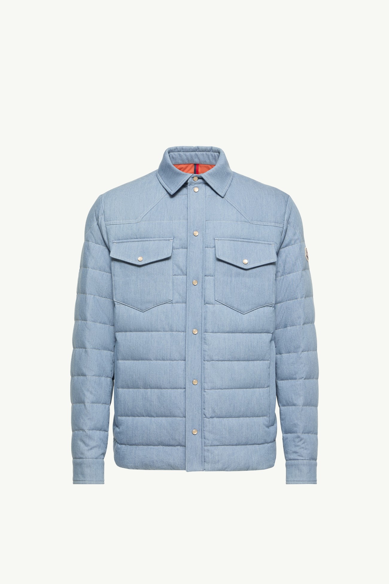 Giacca camicia imbottita in denim Tiriol Uomo Celeste Moncler 2