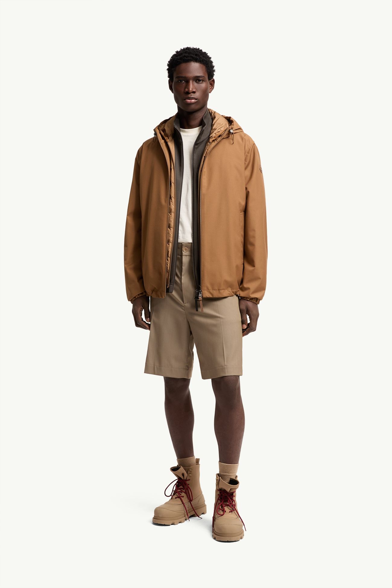 Skirnix 3-in-1 Short Down Jacket Men Camel Beige Moncler 0