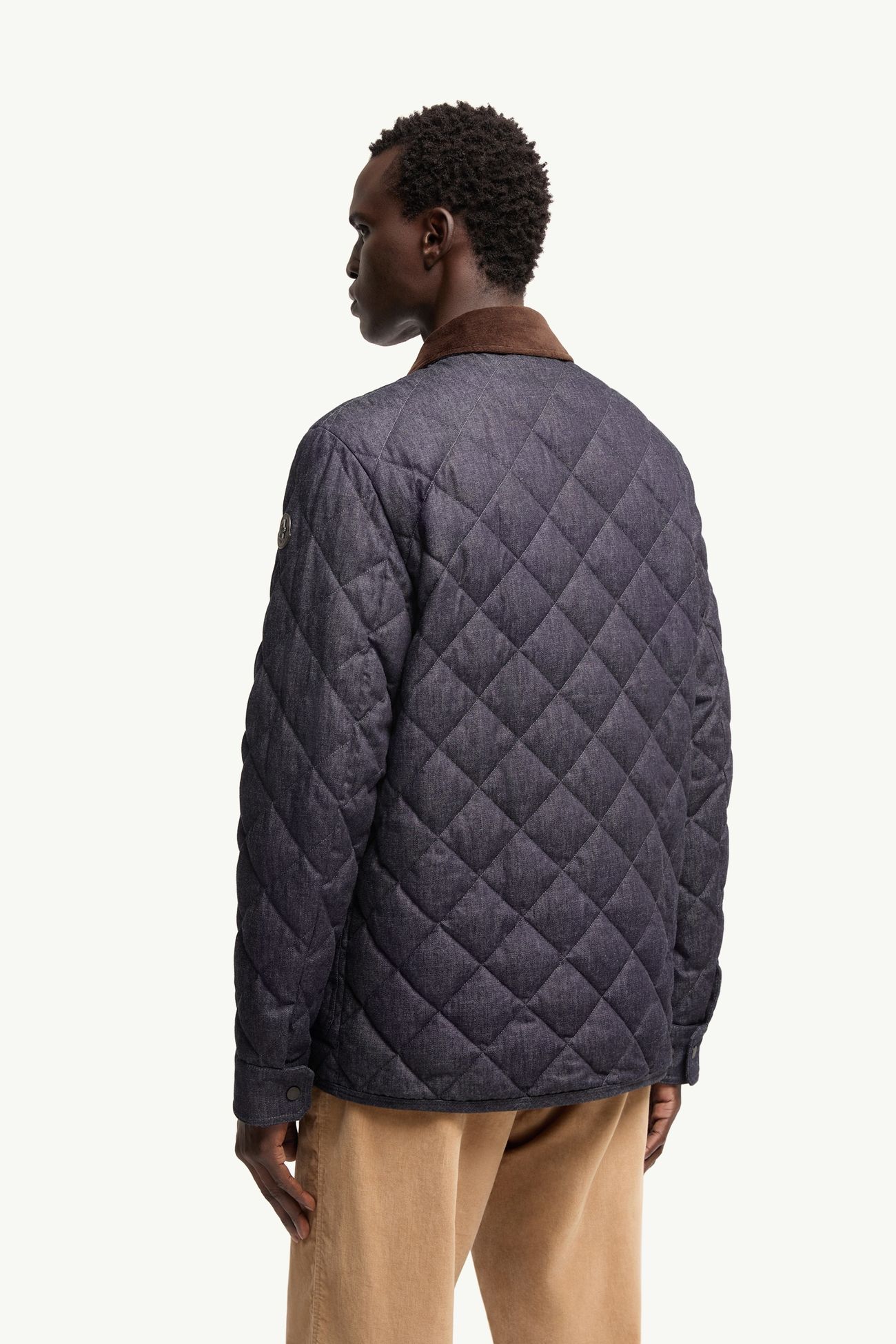 Chaqueta camisera con plumón vaquera acolchada de rombos Kryen Hombre Azul oscuro Moncler 4