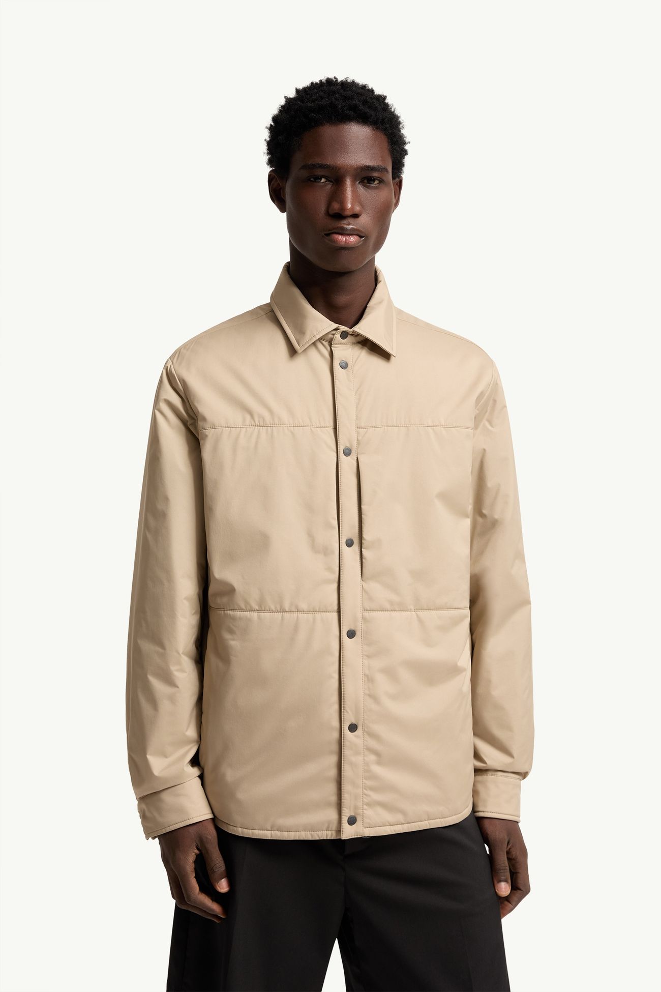 Chaqueta camisera con plumón Revoline Hombre Beige Claro Moncler 3