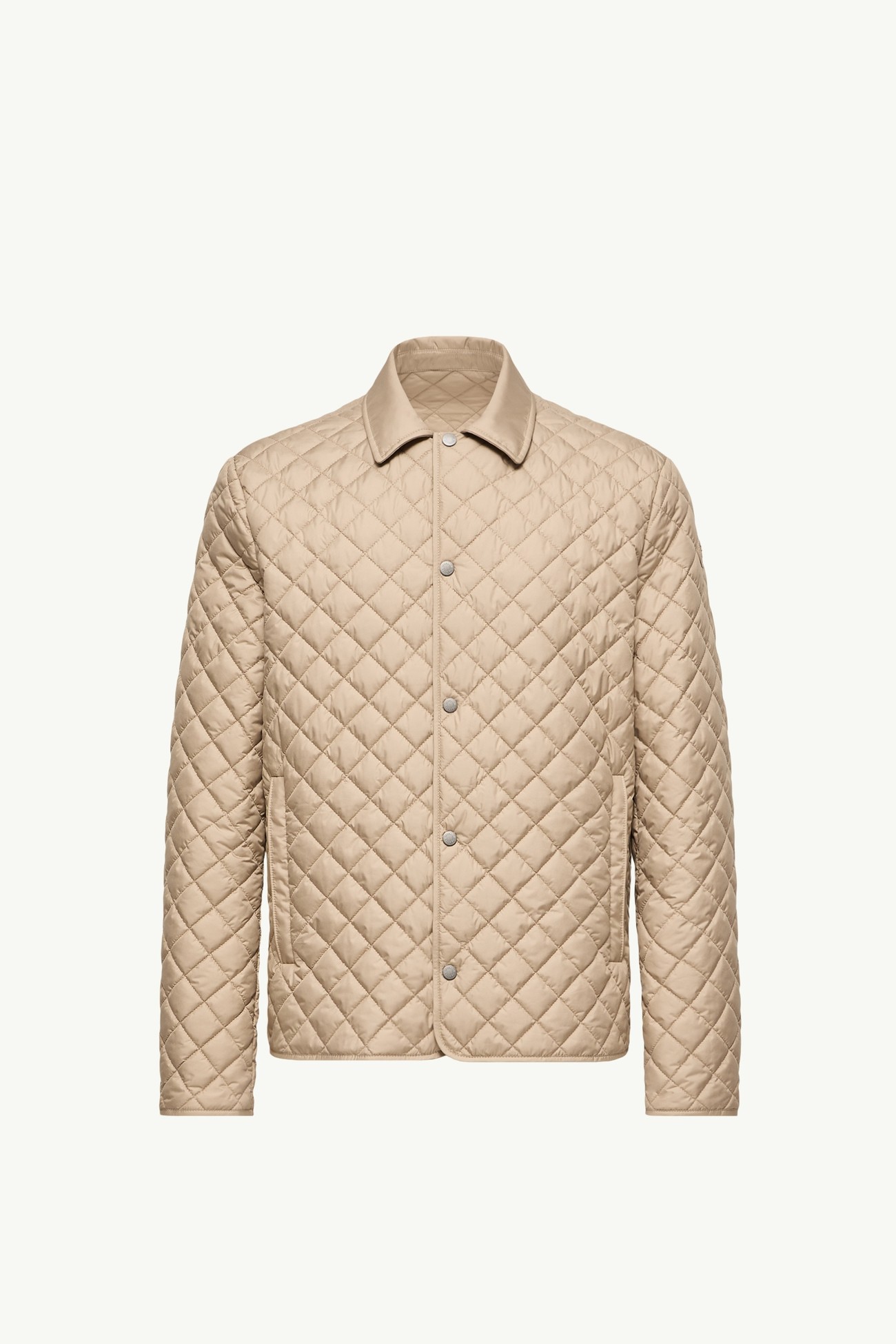 Avrelie菱形絎縫夾層恤衫式外套 男士 米色 Moncler 2
