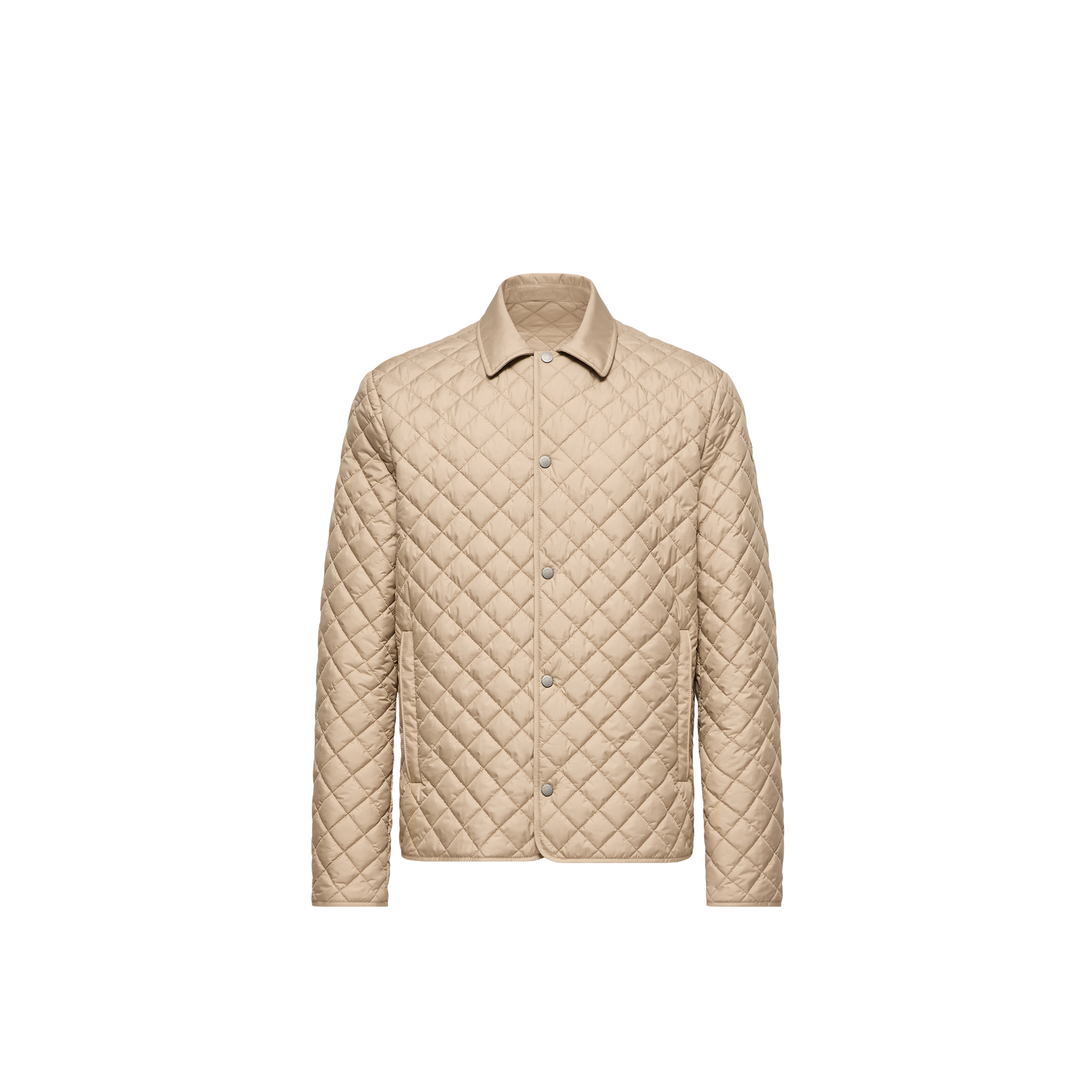 Moncler   Avrelie Diamond Quilted Padded Shirt Jacket for Men in Beige, Size: 38