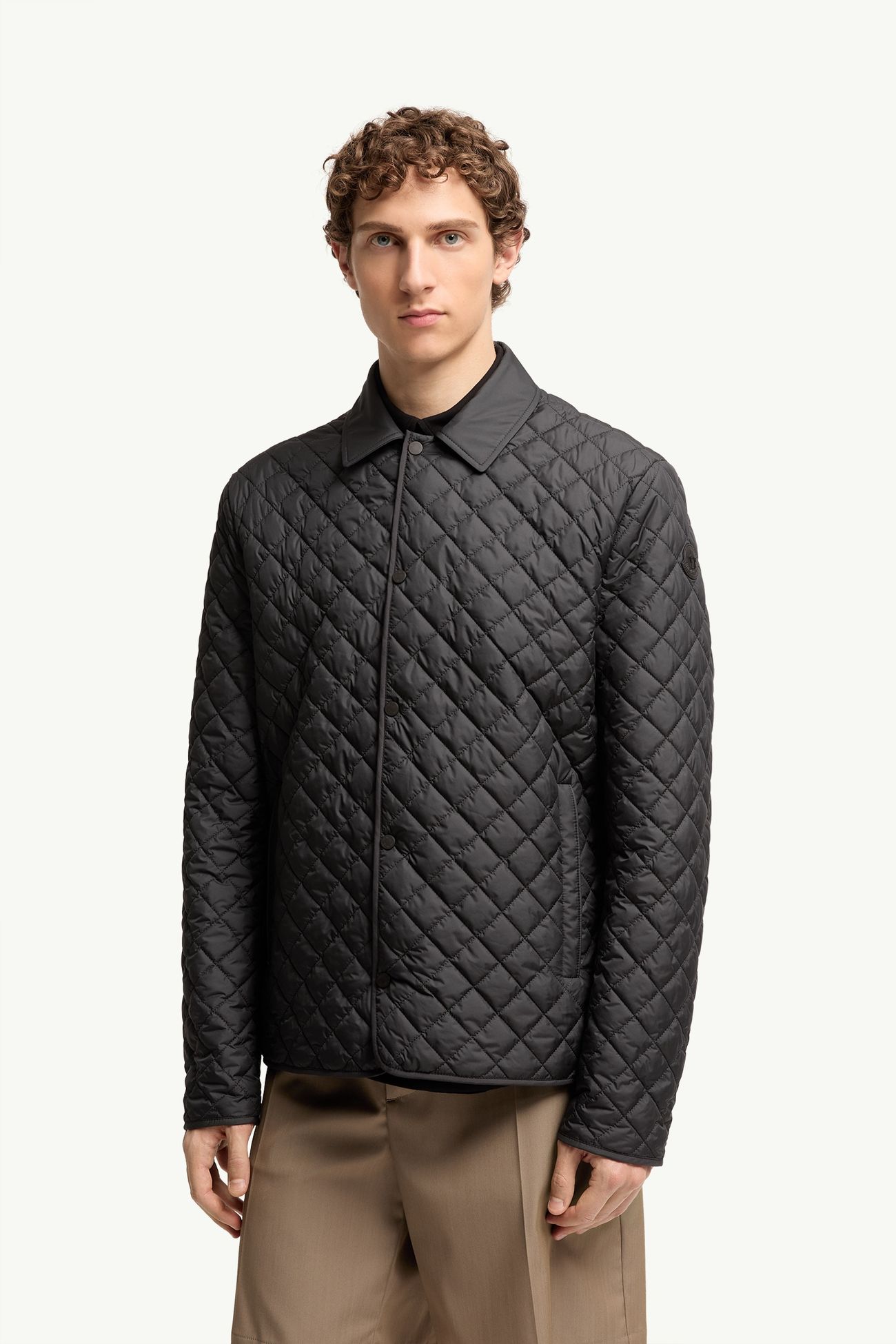 Avrelie Diamond Quilted Padded Shirt Jacket Men Black Moncler 3