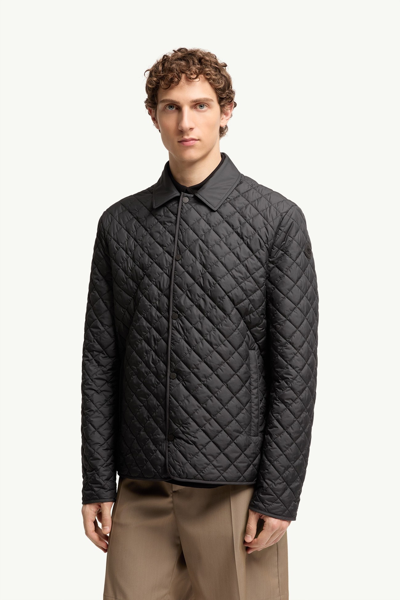 Chaqueta camisera con acolchado de rombos Avrelie Hombre Negro Moncler 3
