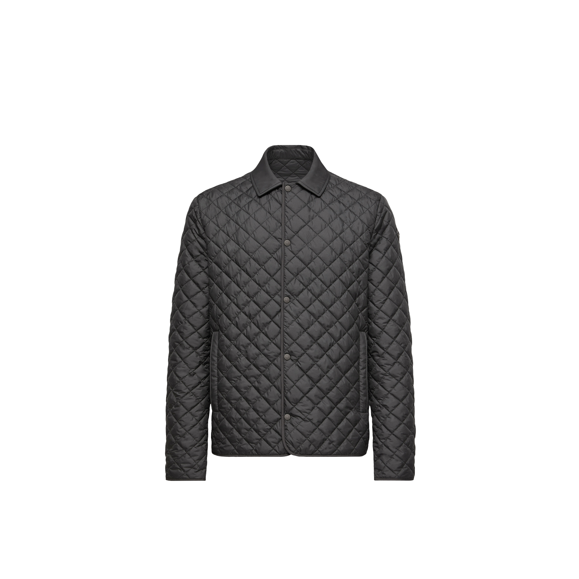 Moncler   Avrelie Diamond Quilted Padded Shirt Jacket for Men in Black, Size: 46