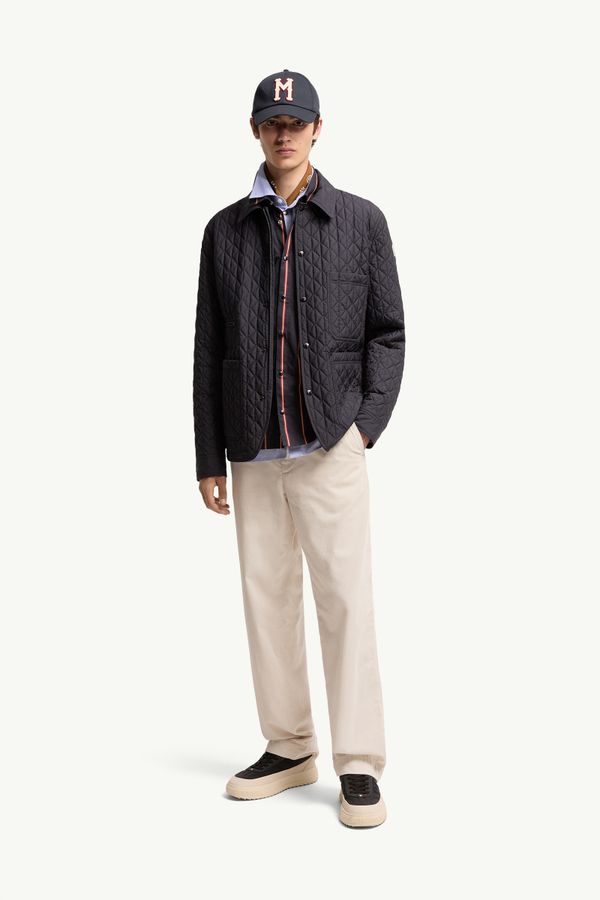 Theoline Diamond-Quilted Padded Mid-Length Jacket Men Navy Blue Moncler 0