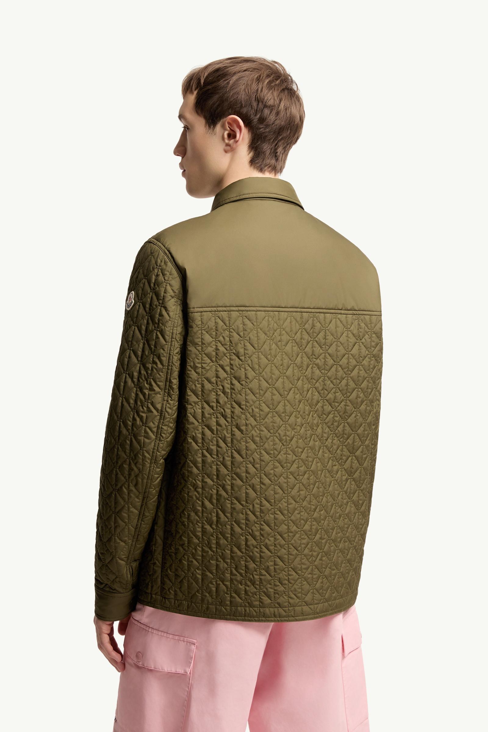 Olive Green Theoline Diamond-Quilted Padded Mid-Length Jacket