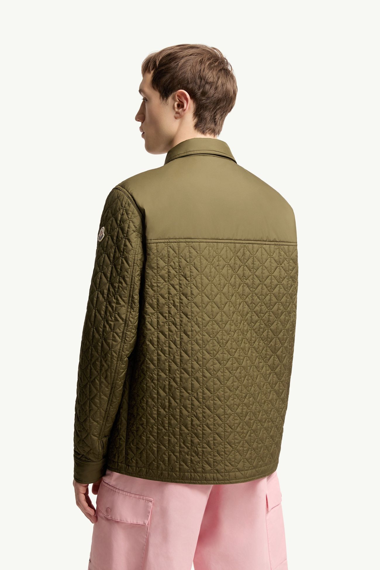 Theoline 다이아몬드 퀼팅 패딩 미디 길이 재킷 남성 올리브 그린 Moncler 4