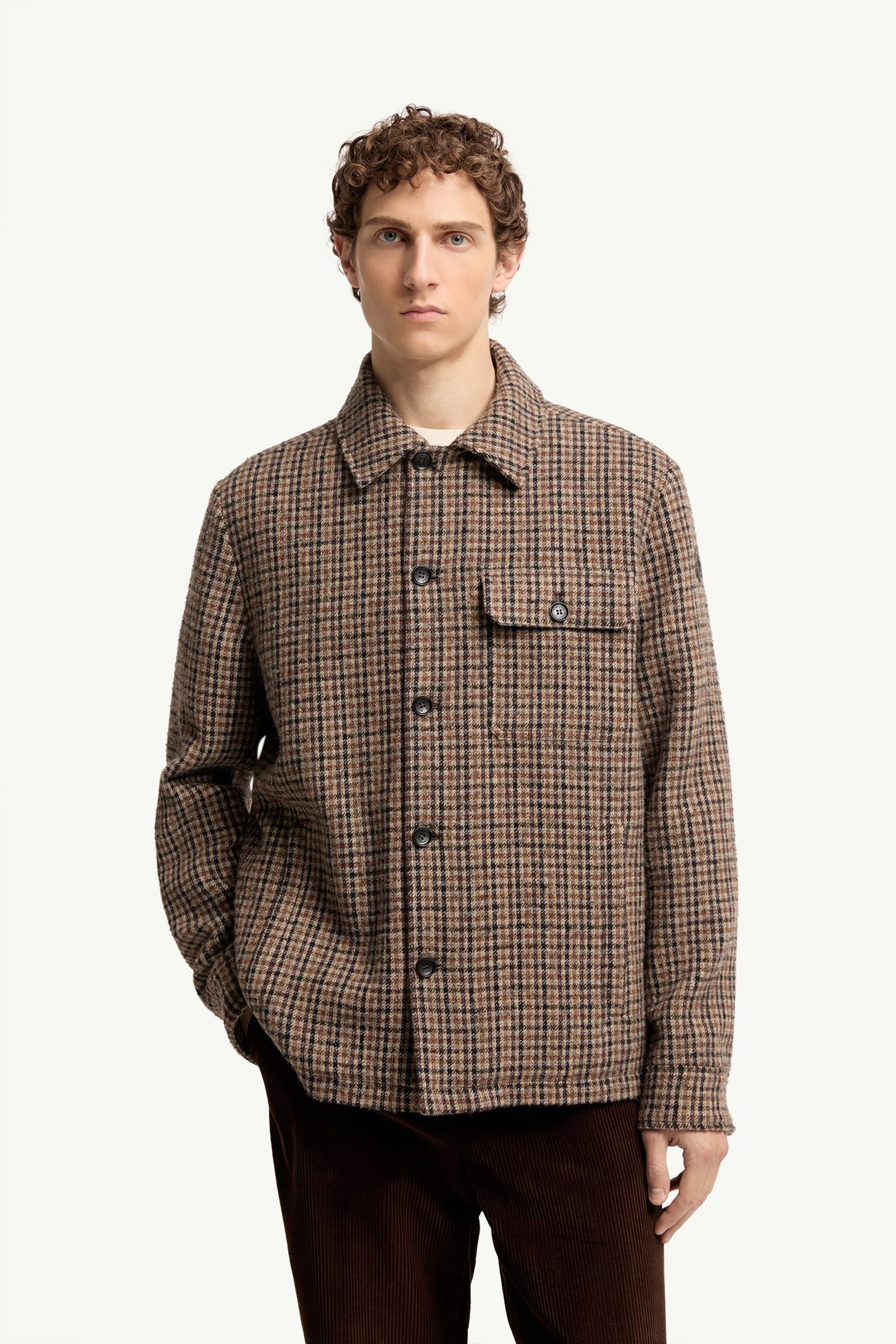 Norfol羊毛混紡羽絨恤衫式外套 男士 啡色 Moncler 3
