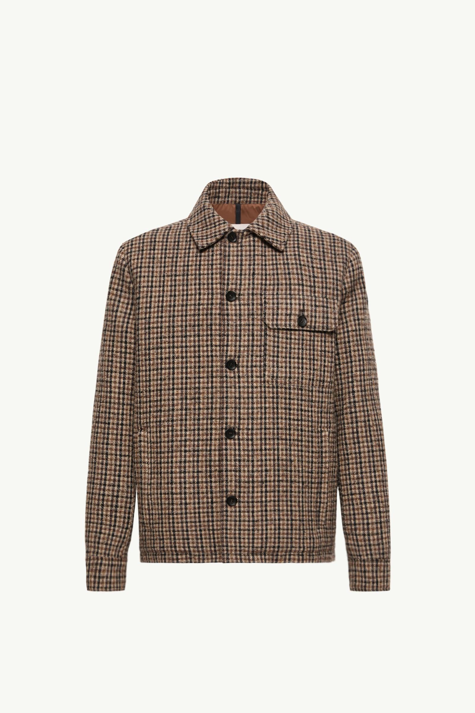 Norfol Wool Blend Down Shirt Jacket Men Brown Moncler, 1 of 0