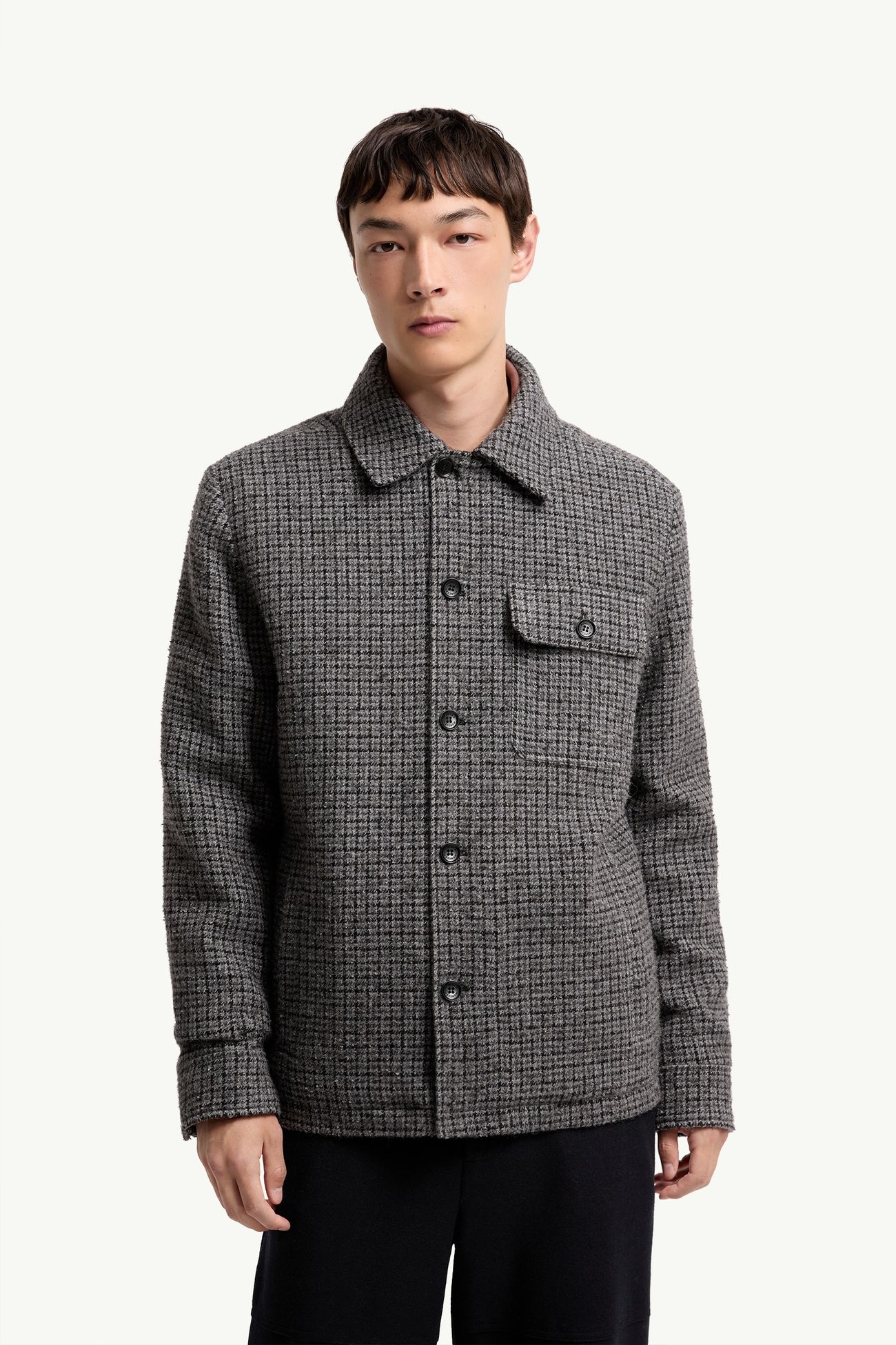 Norfol男士羊毛混纺羽绒衬衫式夹克外套 男士 深灰色 Moncler 3
