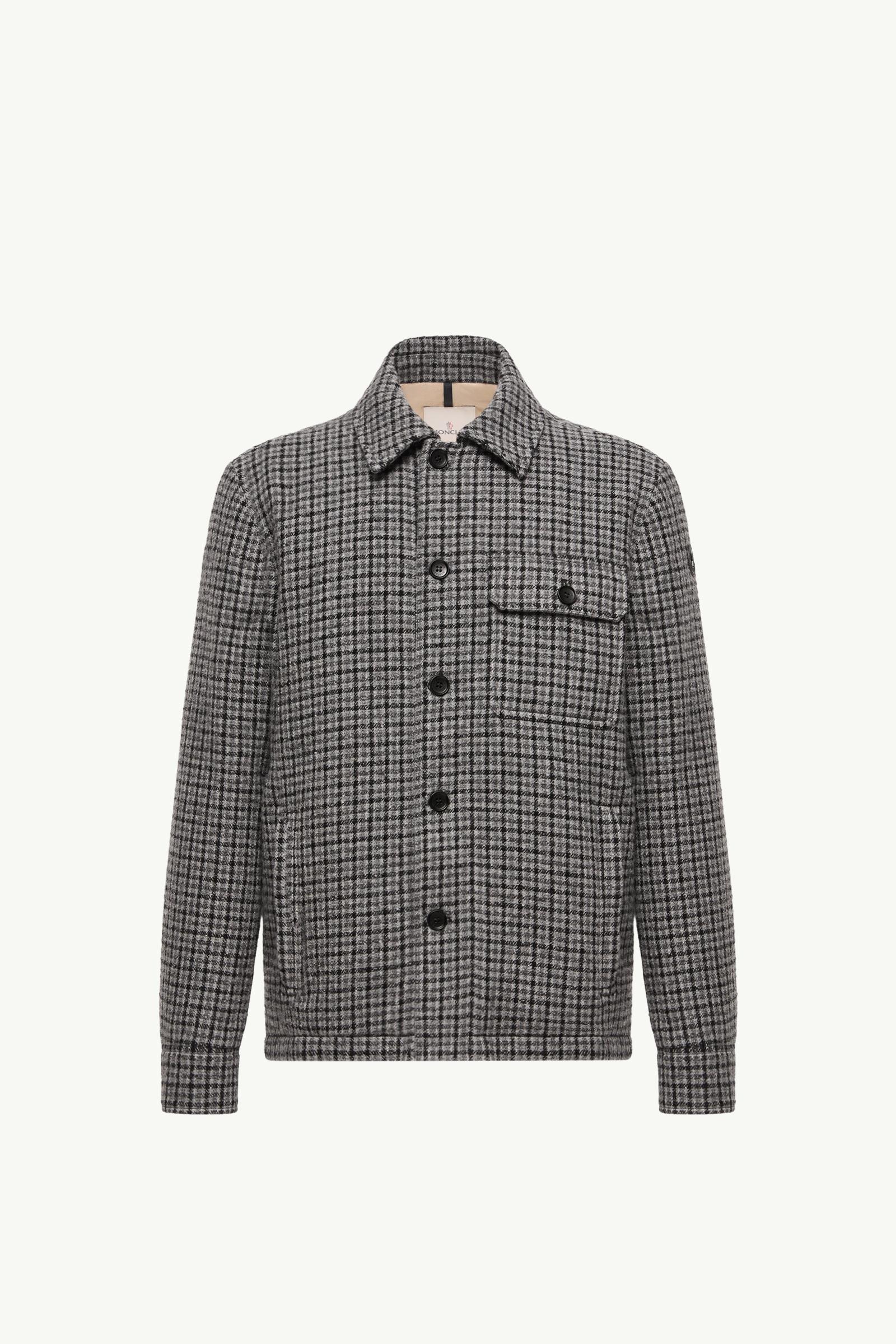 Norfol Wool Blend Down Shirt Jacket Men Dark Gray Moncler, 1 of 0
