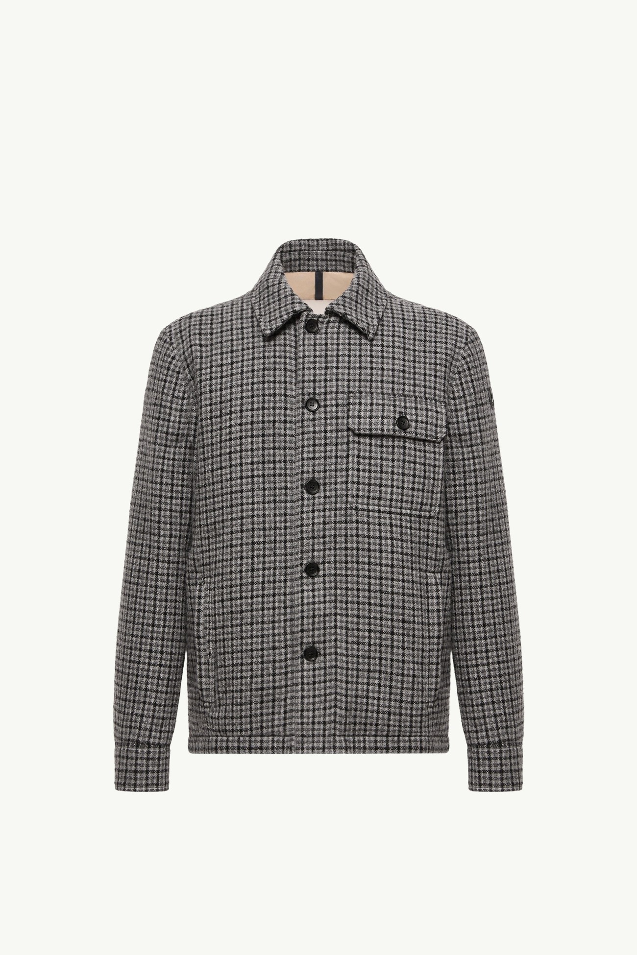 Norfol Wool Blend Down Shirt Jacket Men Dark Gray Moncler 2
