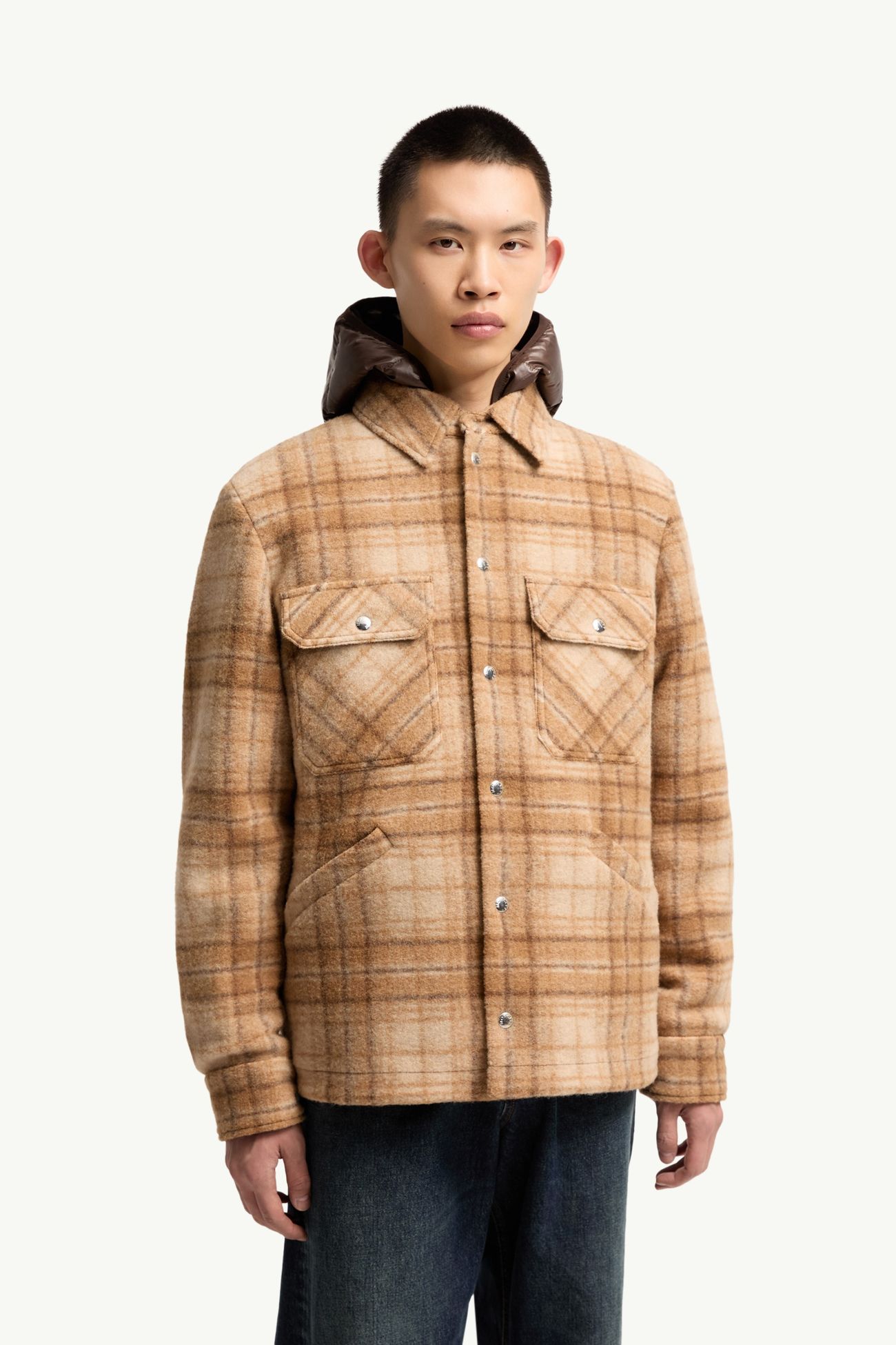 Nyvalin男士三合一连帽羽绒夹克外套 男士 米色 Moncler 3