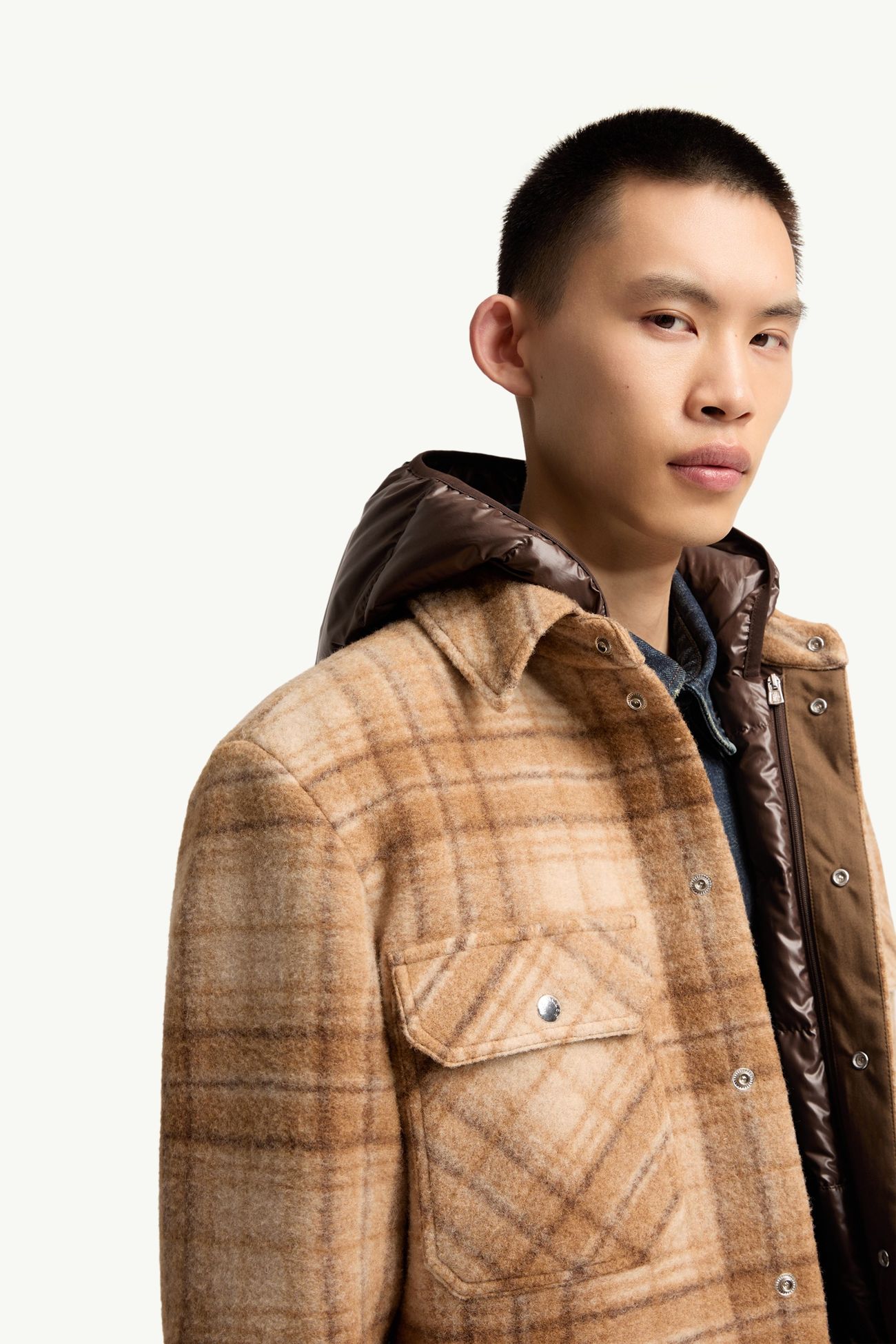 Nyvalin男士三合一连帽羽绒夹克外套 男士 米色 Moncler 7