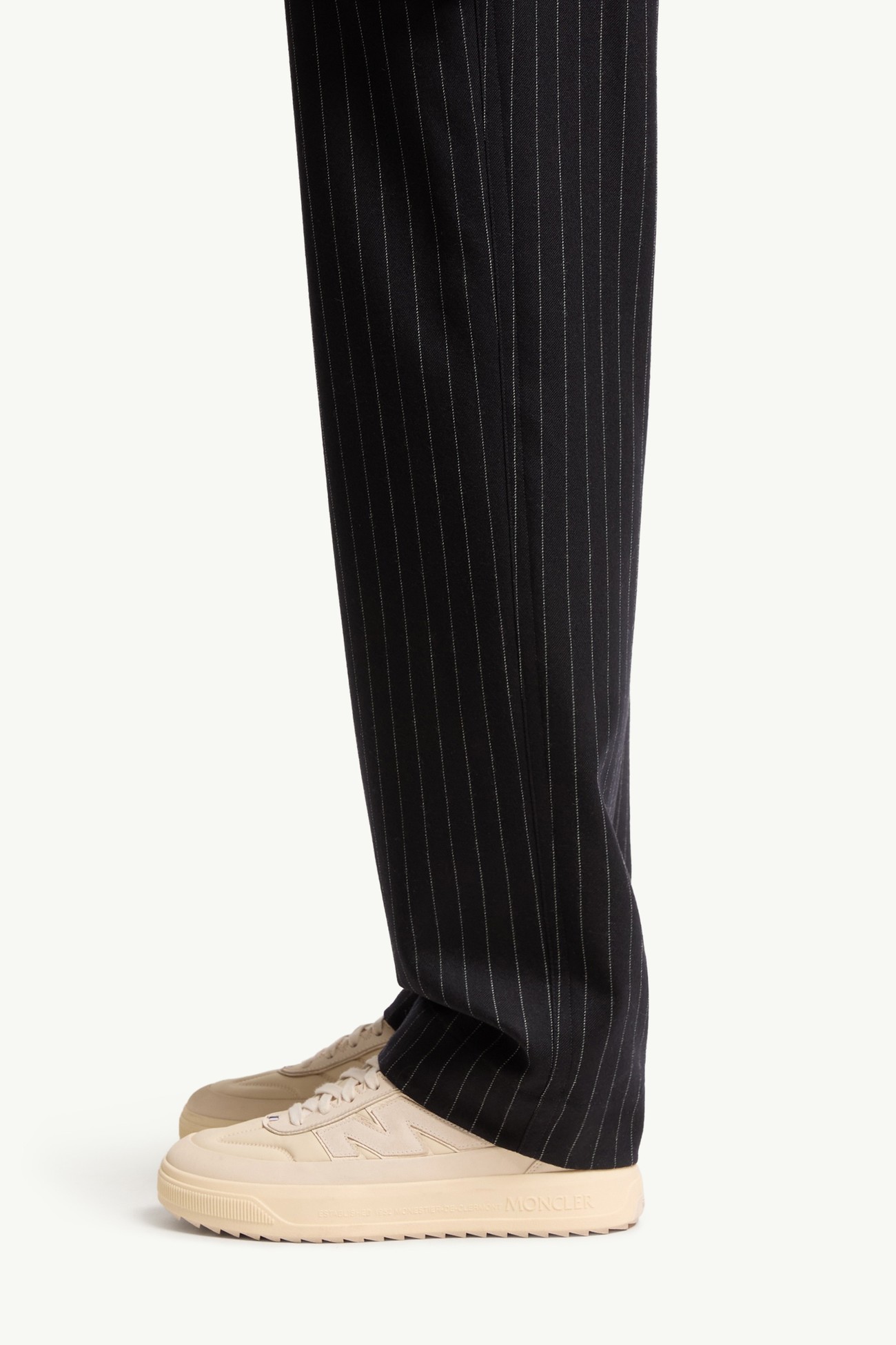 Pantaloni sartoriali gessati Uomo Blu Scuro Moncler 1