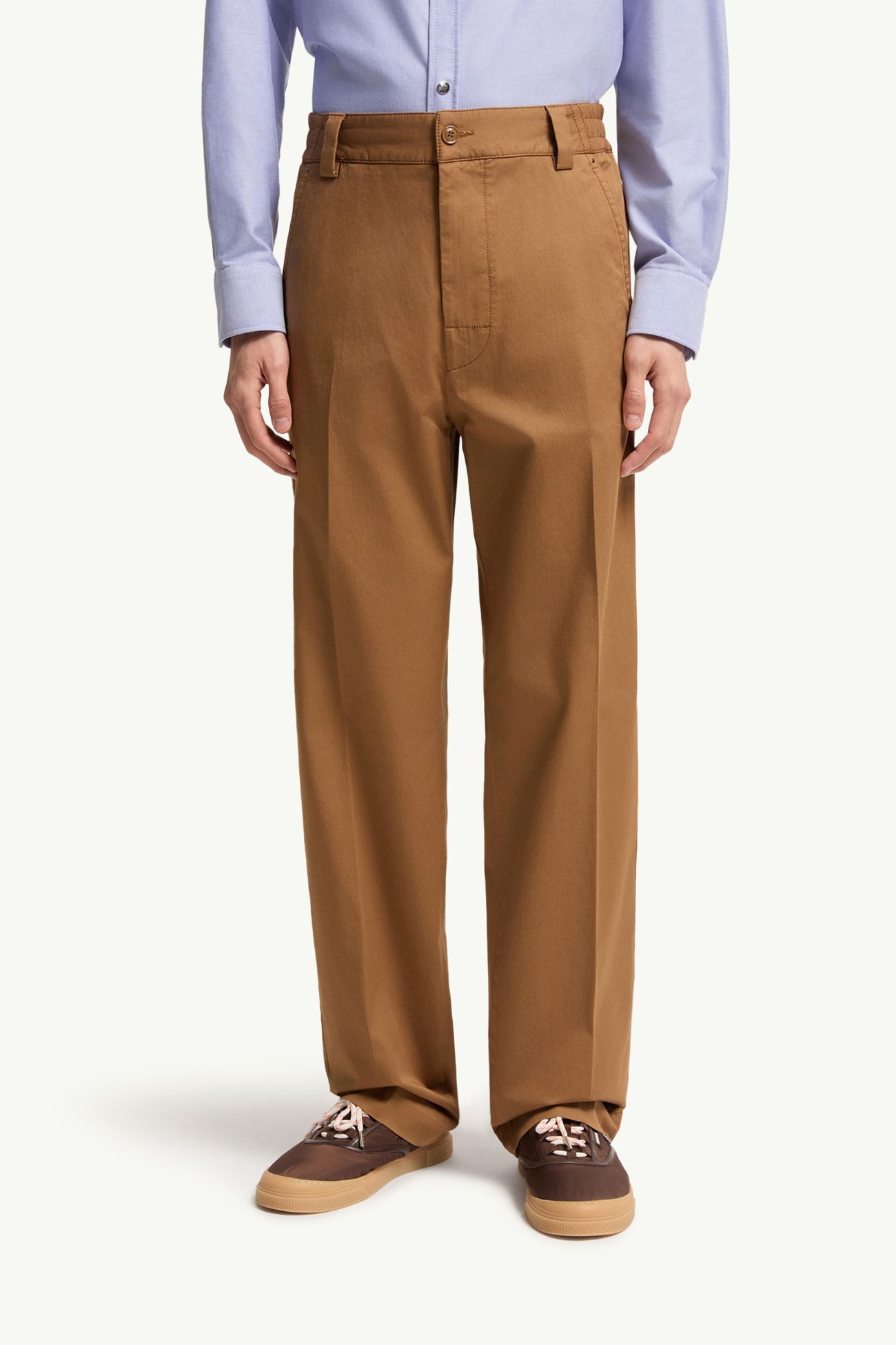 Tailored Cotton Trousers Men Camel Beige Moncler 3