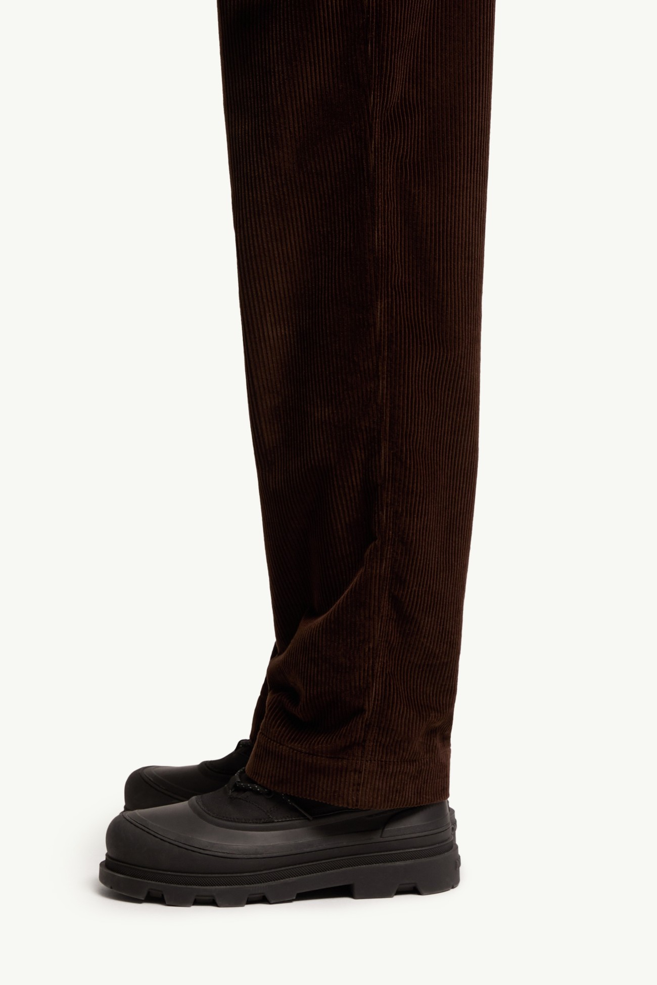 Pantalones de pana con logotipo de piel Hombre Marrón Moncler 1