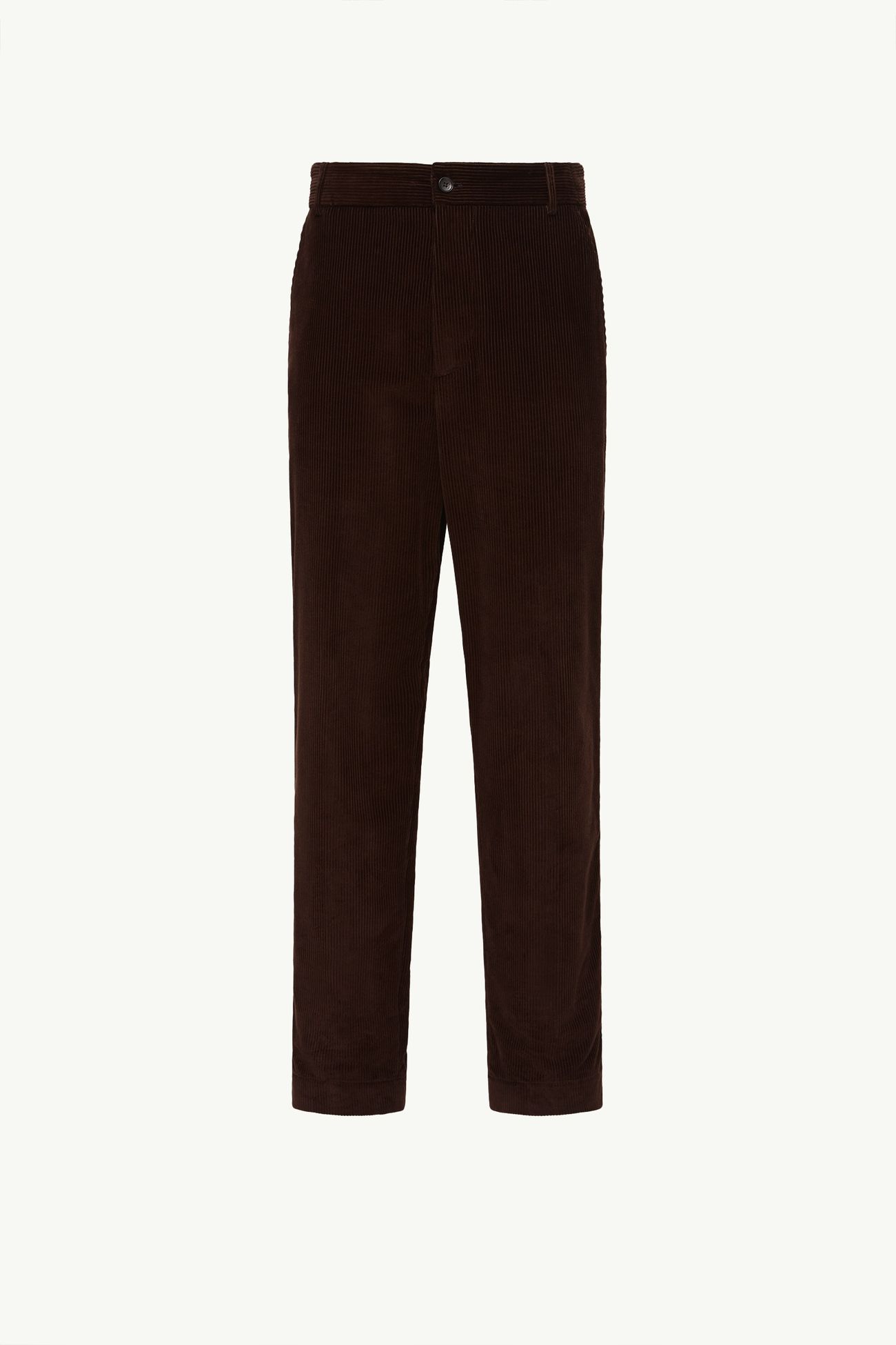 Leather Logo Corduroy Trousers Men Brown Moncler 2