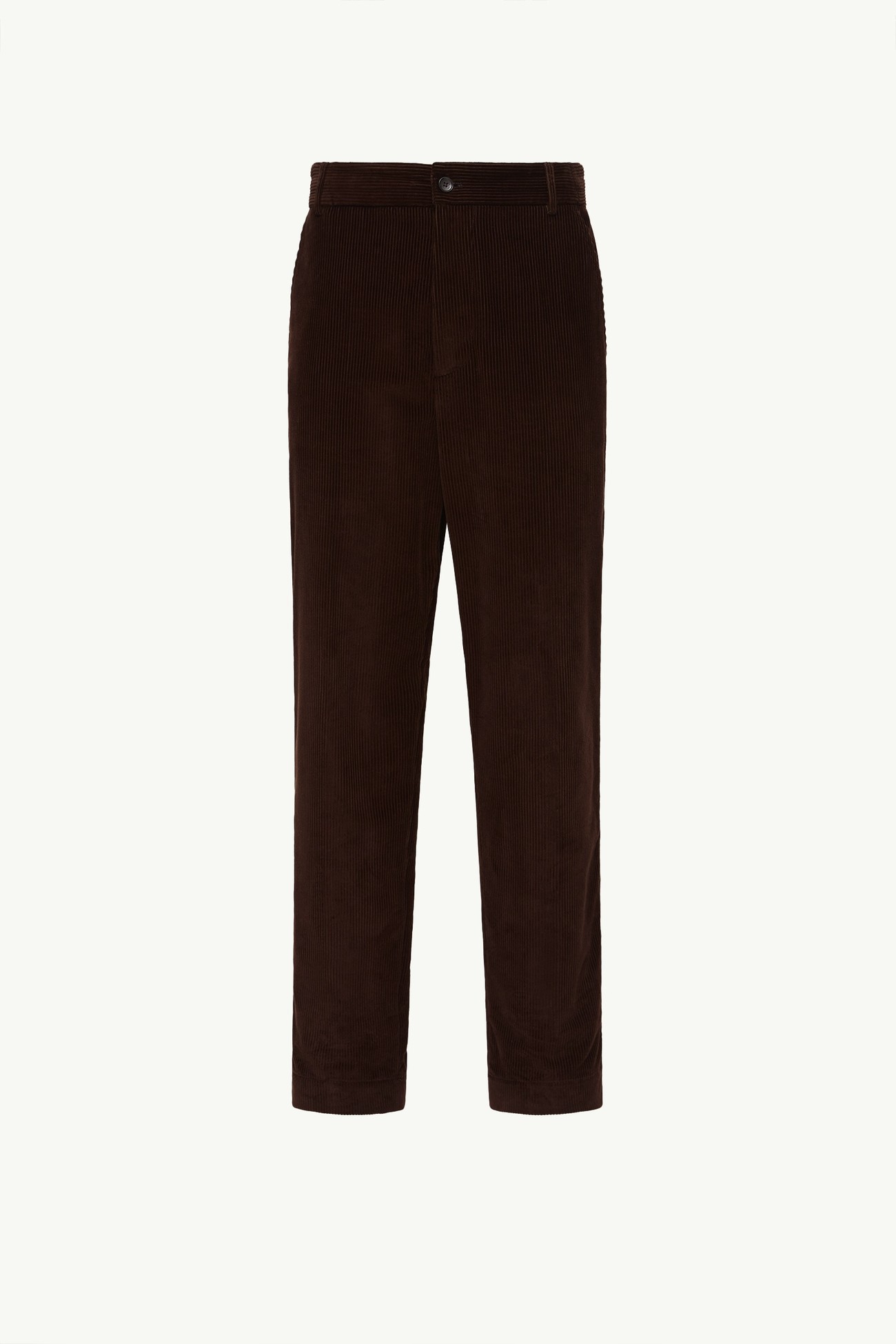 Leather Logo Corduroy Trousers Men Brown Moncler 2