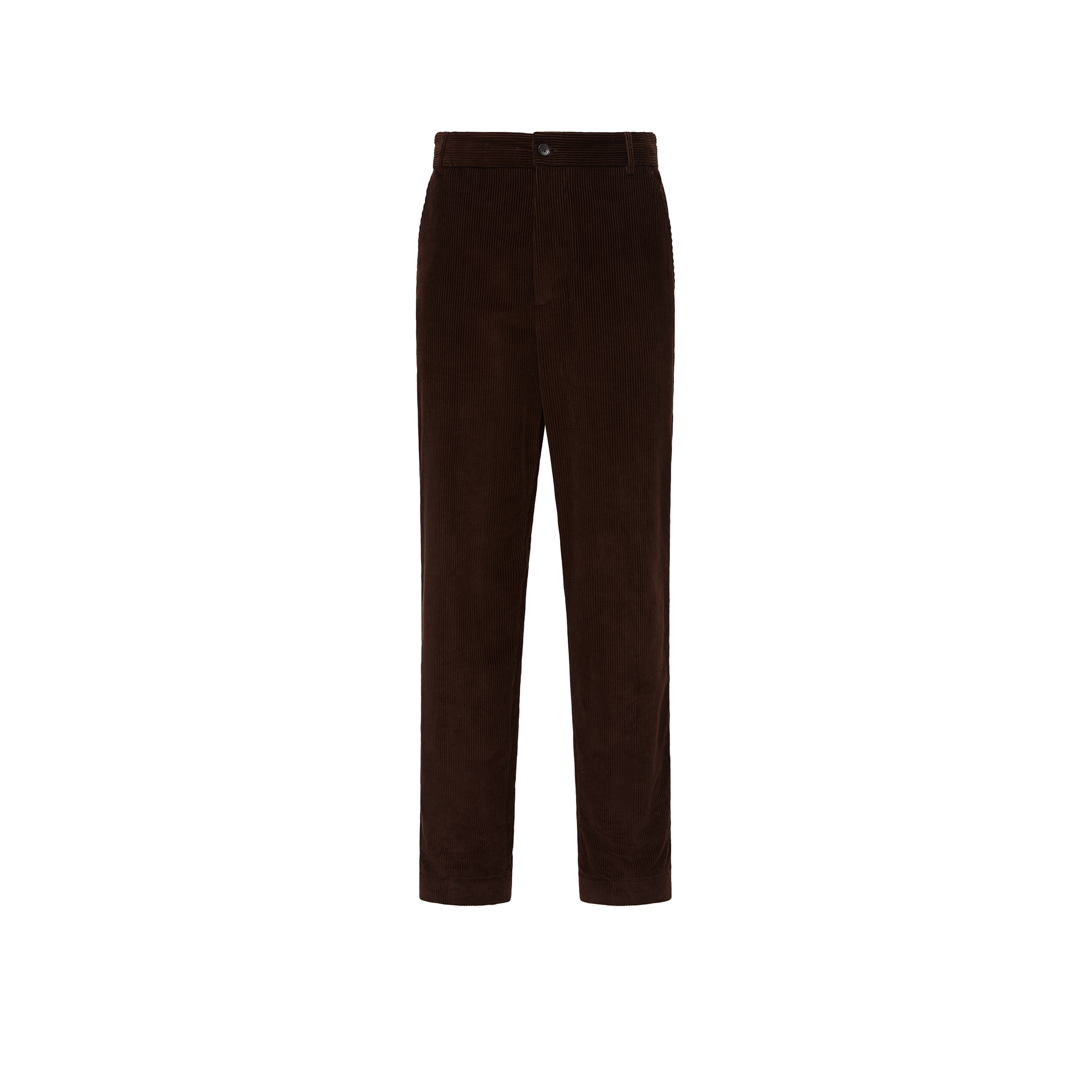 Moncler Leather Logo Corduroy Trousers for Men in Brown, Size: 48 - Image 1