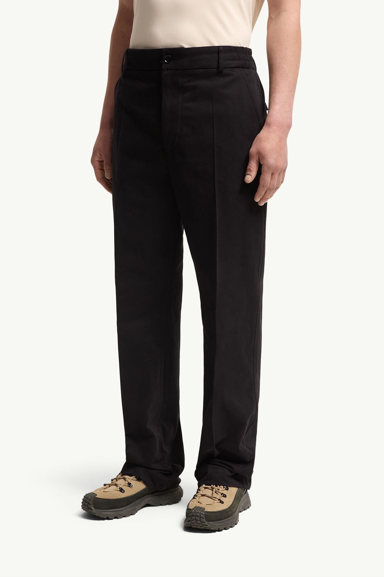 Tailored Cotton Pants Men Black Moncler 3