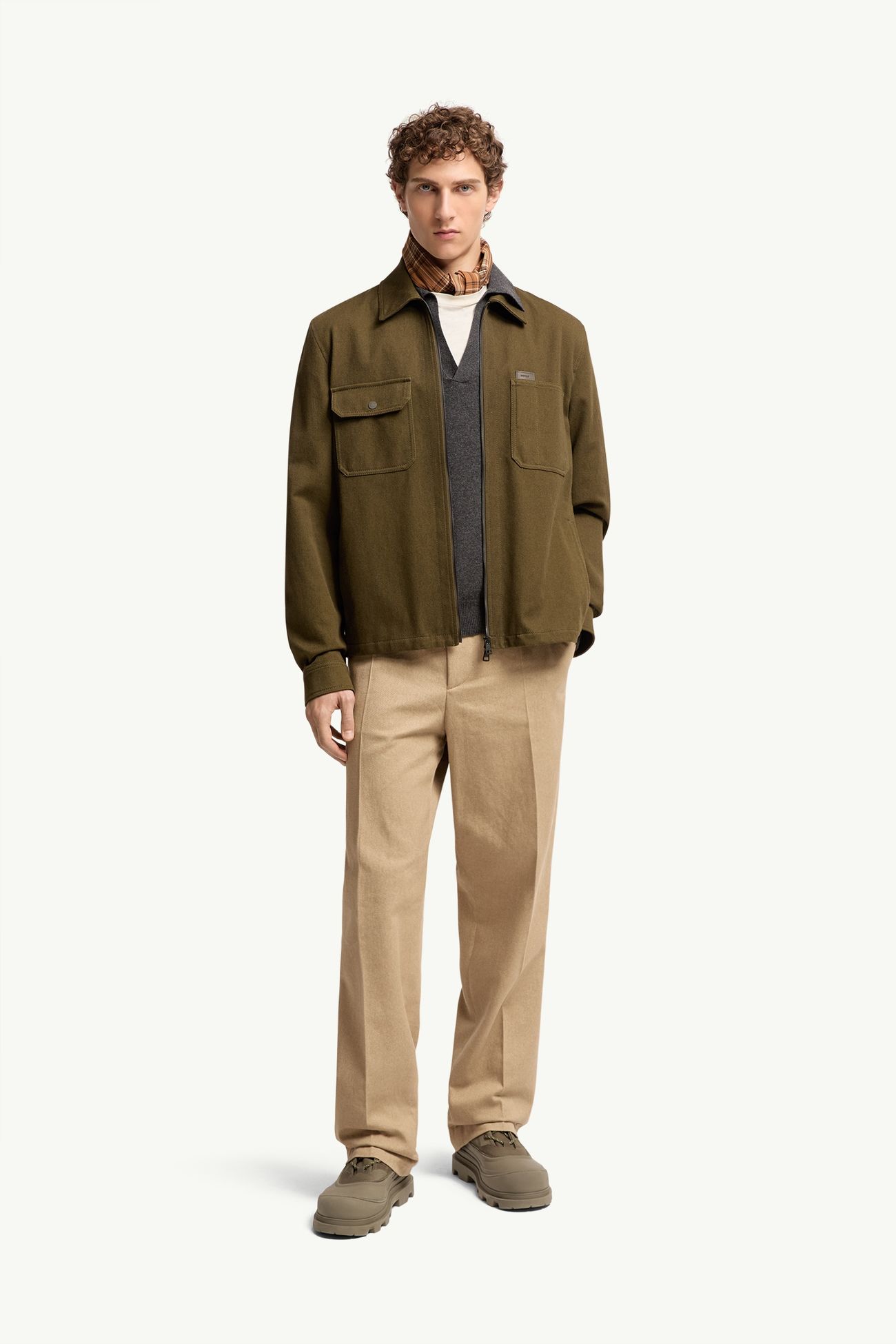 Tailored Cotton Pants Men Beige Moncler 0