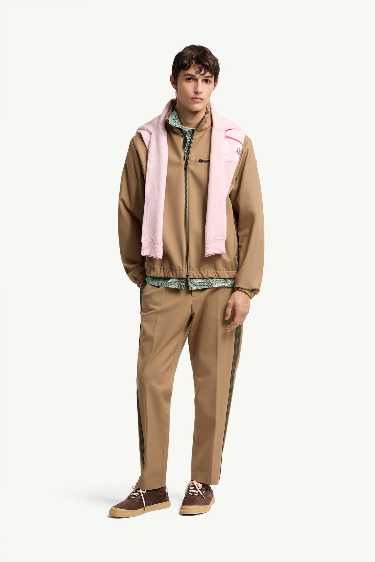 男士精裁棉质混纺长裤 男士 米色 Moncler 0
