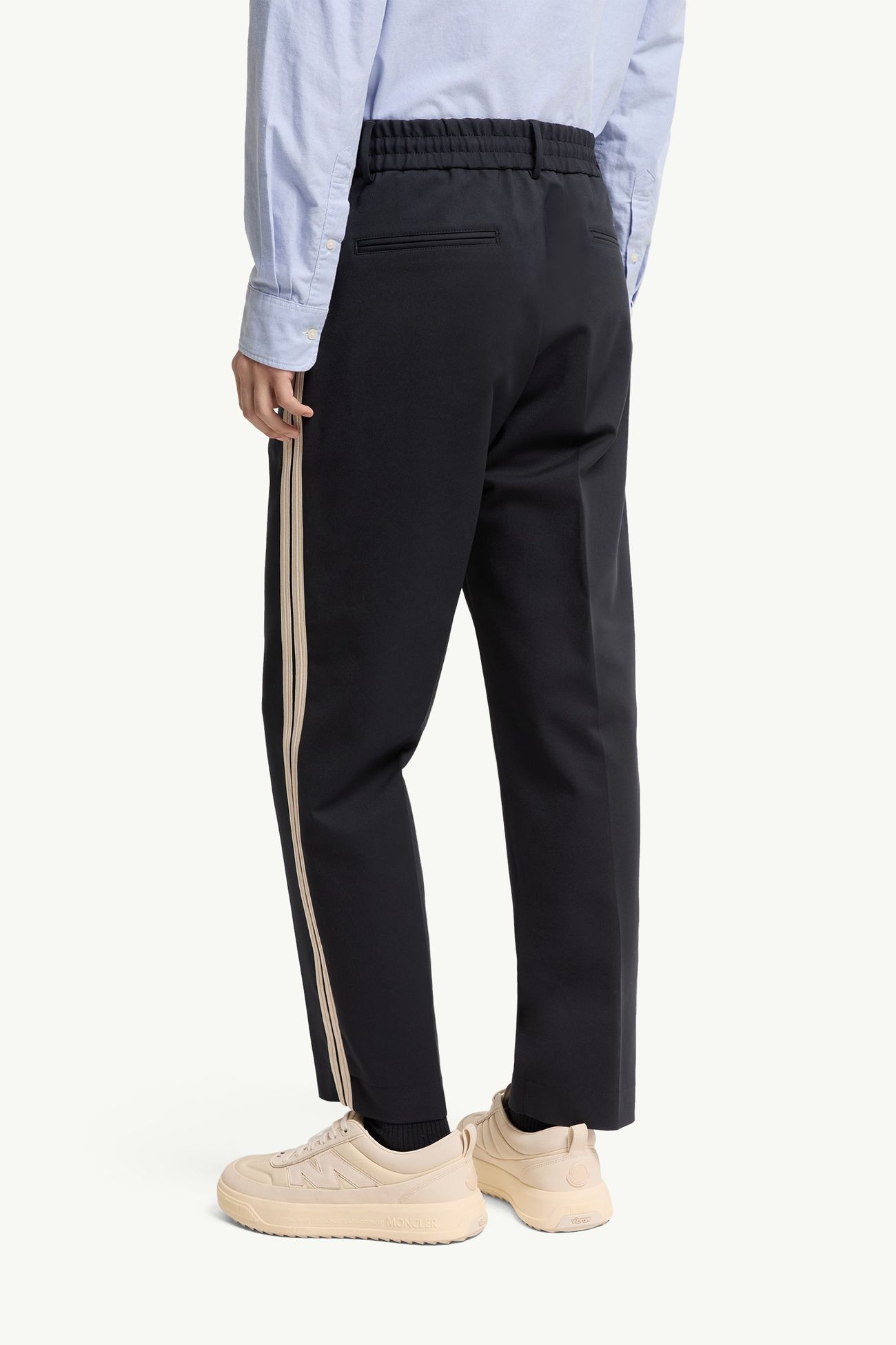 Tailored Cotton Blend Pants Men Dark Blue Moncler 4