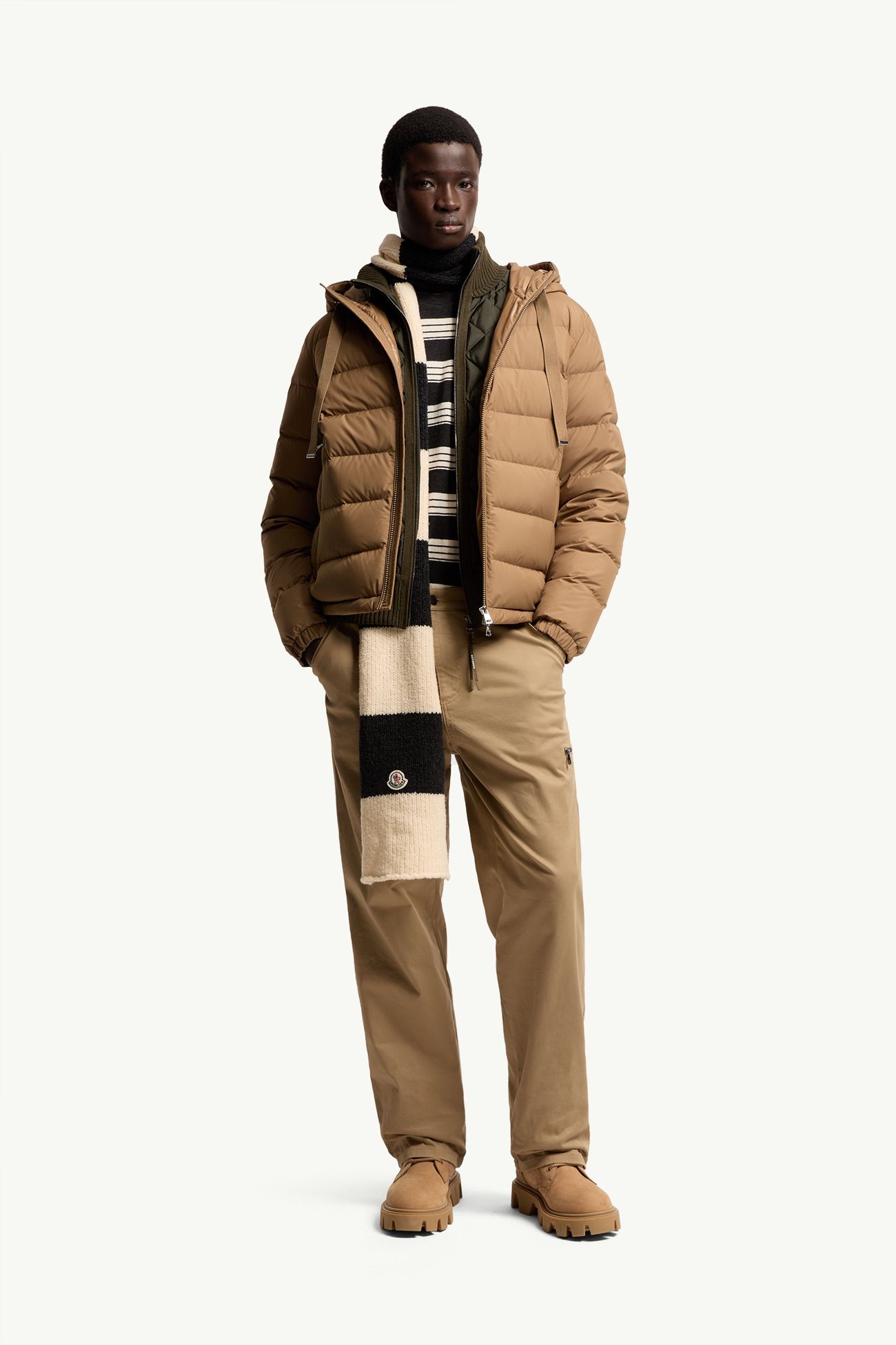 Stretch Gabardine Pants Men Beige Moncler 0